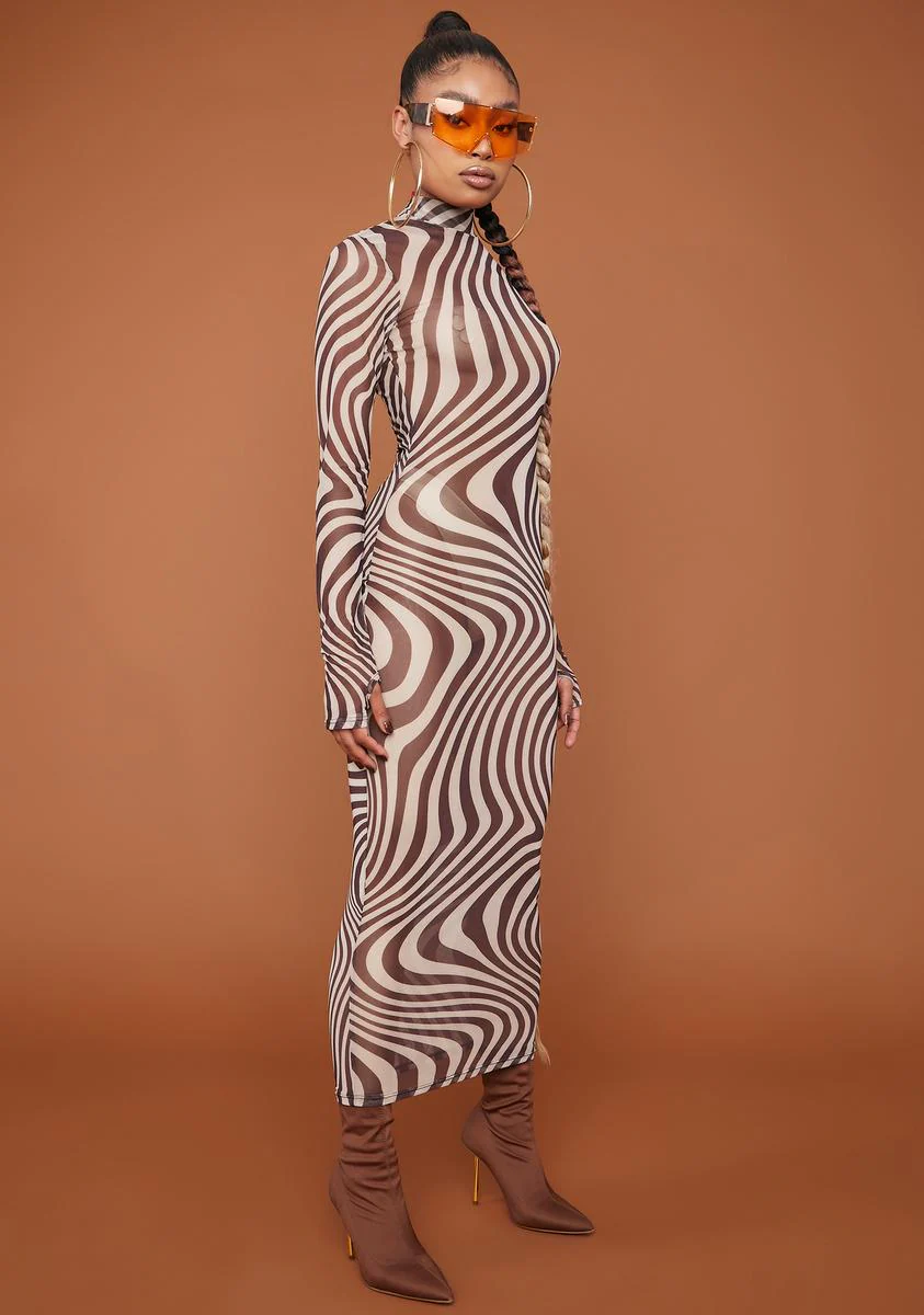 On My Wavelength Mesh Midi Dress - Image 3
