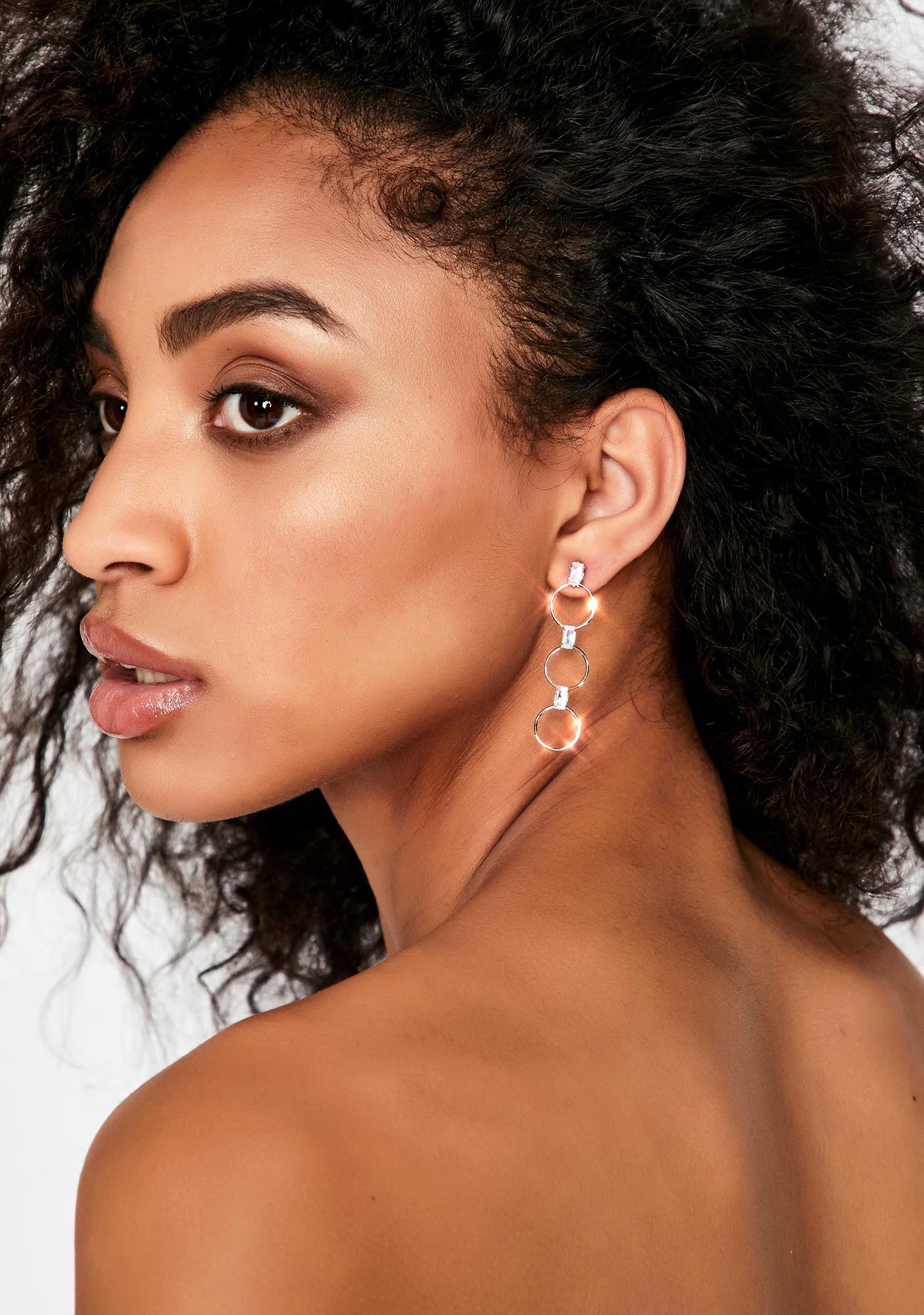 On Trend Rhinestone Earrings - Image 2