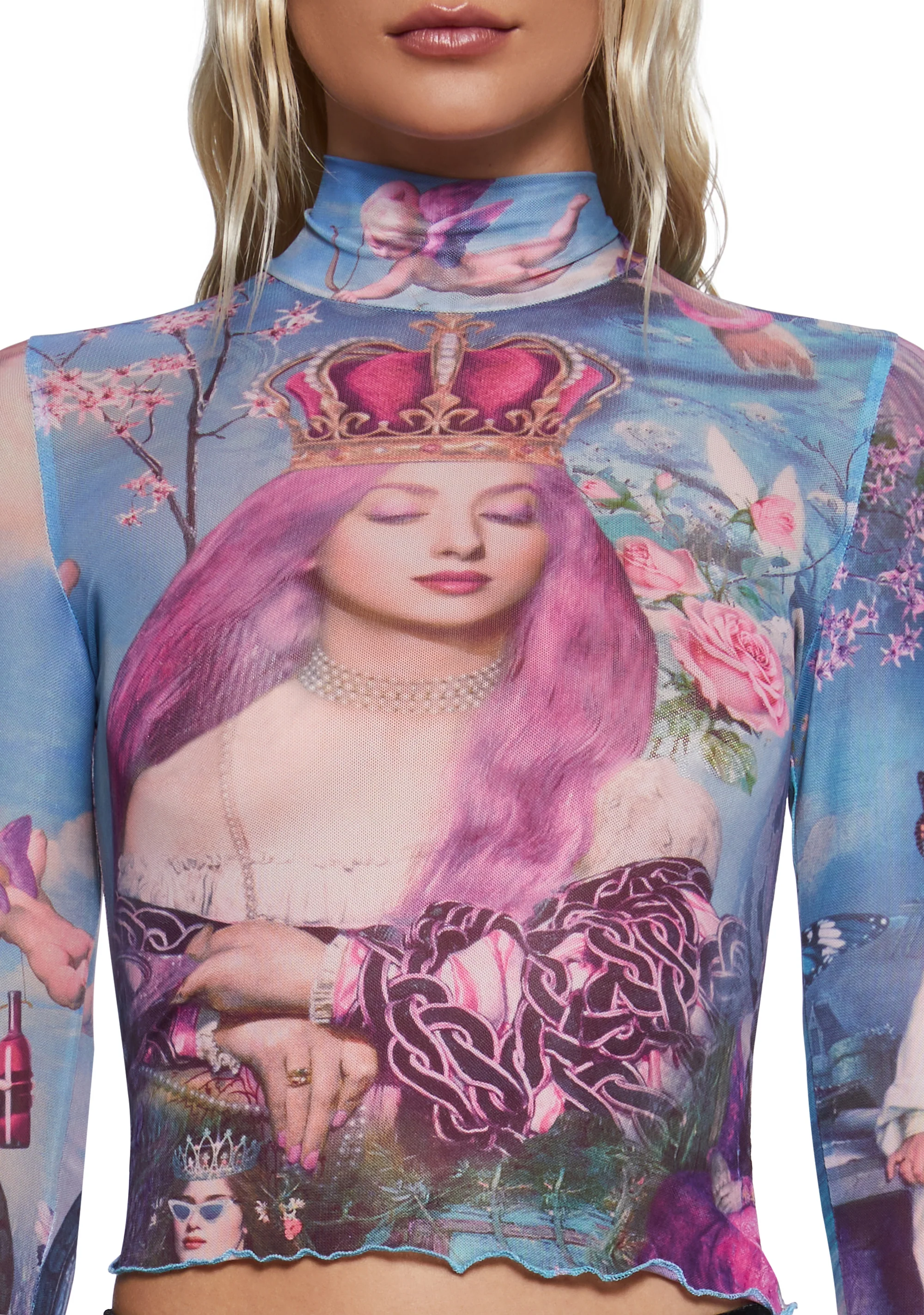Once Upon A Dime Mesh Top - Image 5