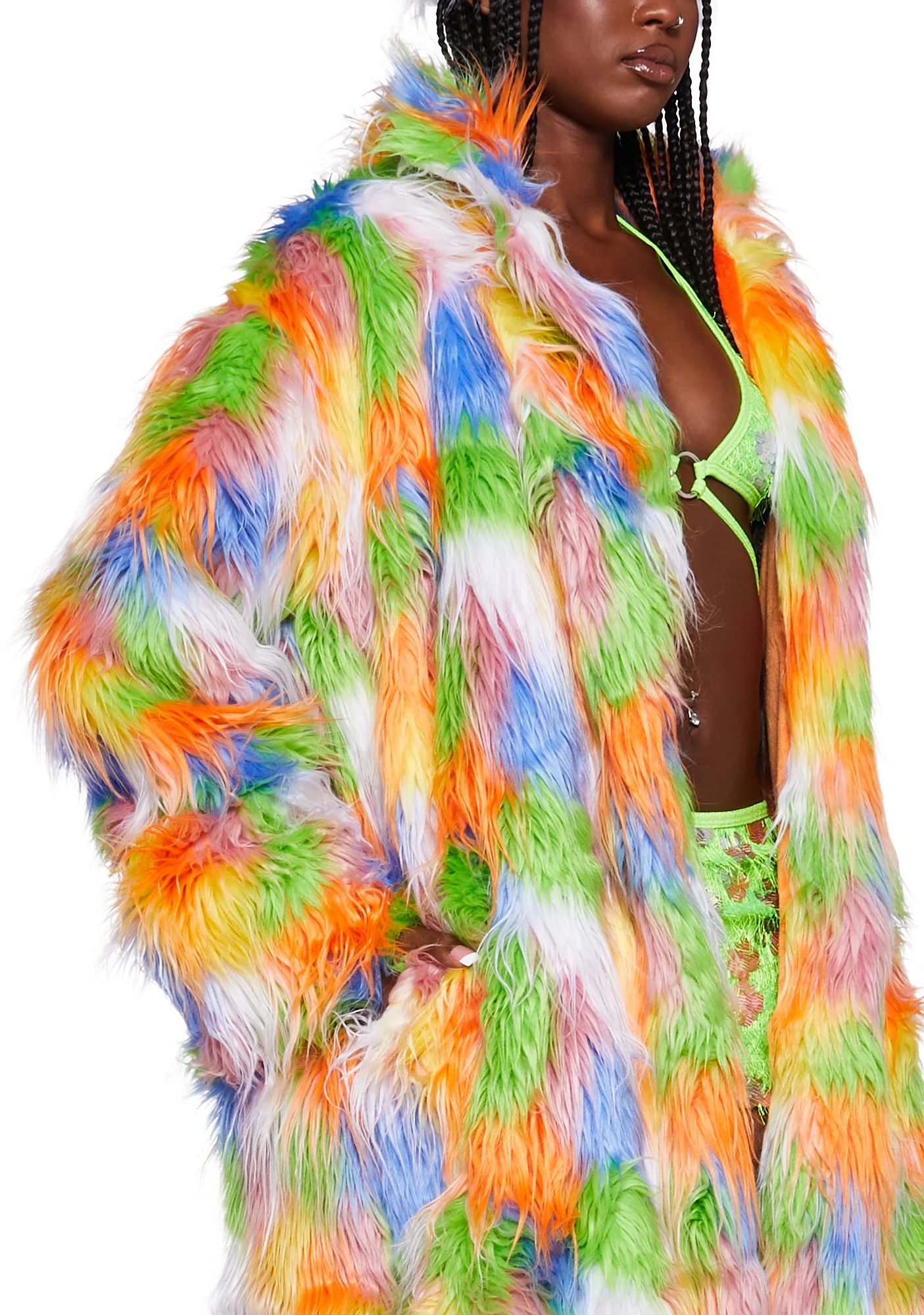 Orange Soda Faux Fur Coat - Image 2