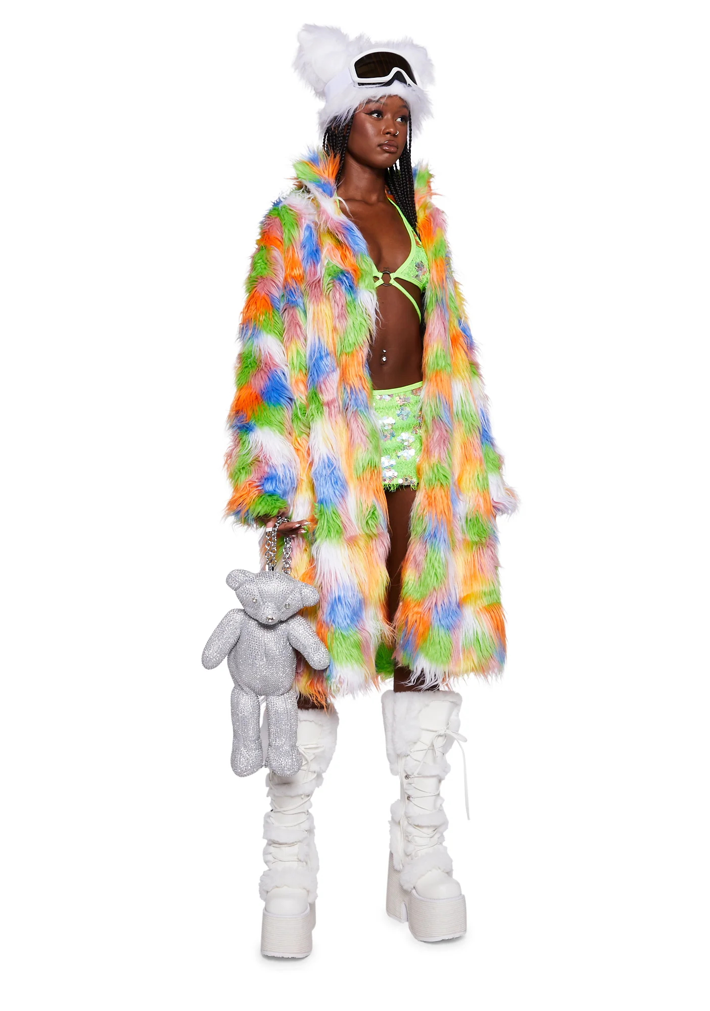 Orange Soda Faux Fur Coat - Image 5