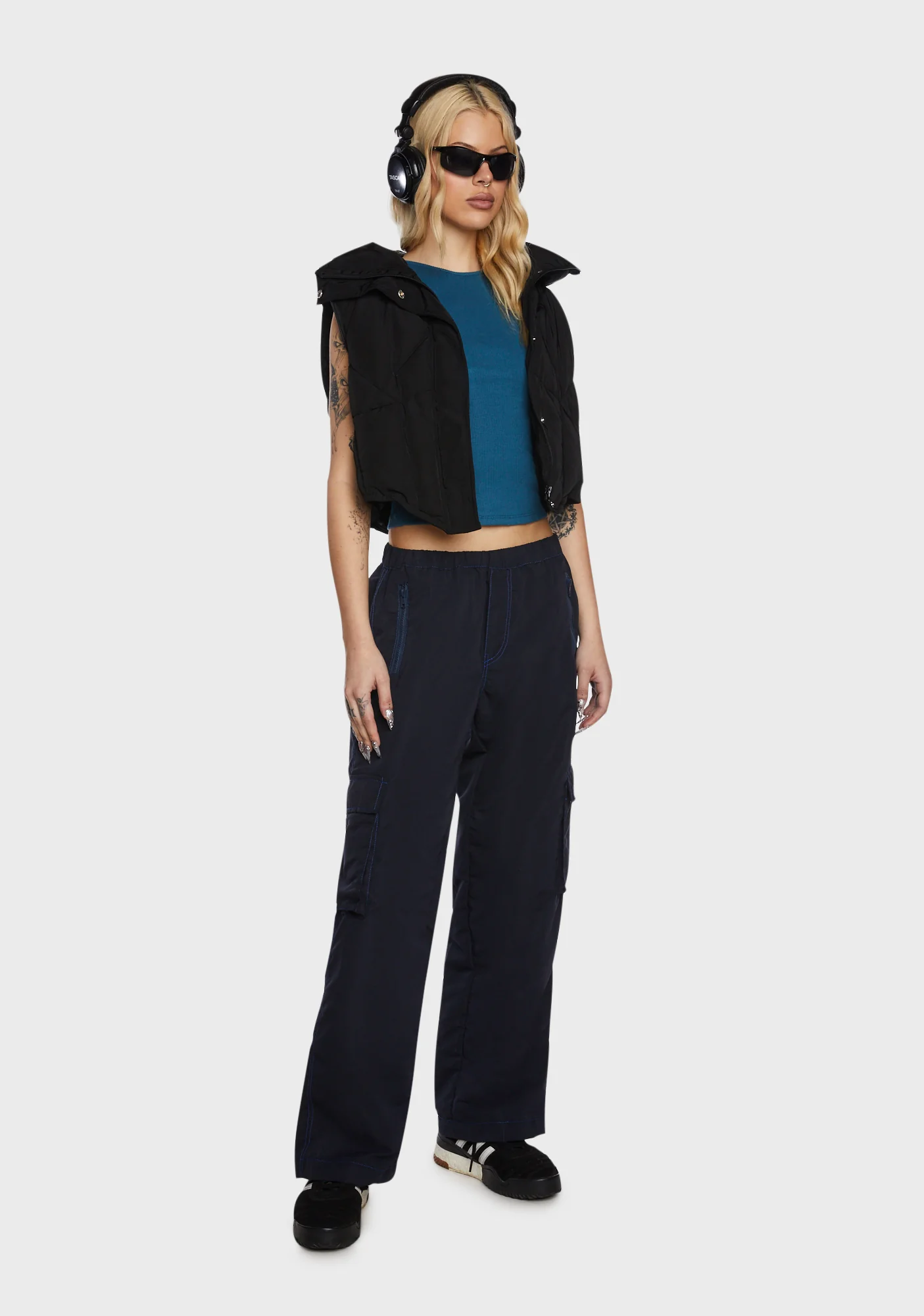 Oriells Cargo Trousers - Blue - Image 2