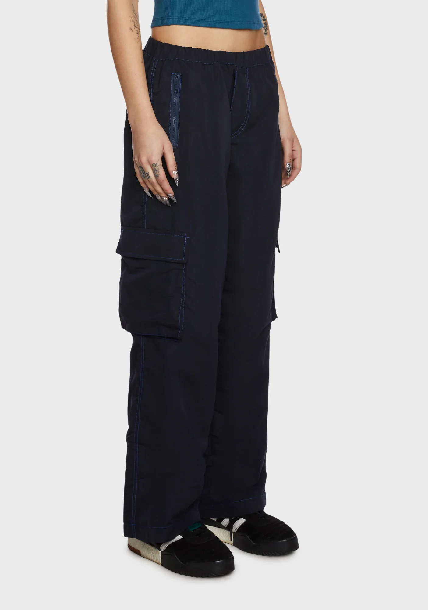 Oriells Cargo Trousers - Blue - Image 3