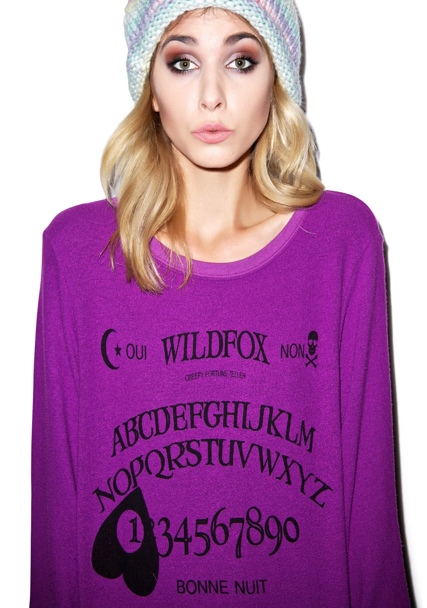 Ouija Girl Baggy Beach Jumper - Light Purple - Image 4