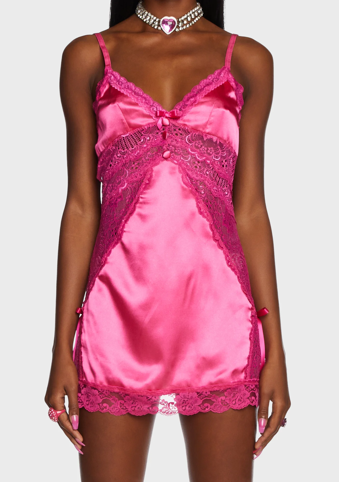 Outdoor Courtship Slip Dress - Dark Pink - Image 5