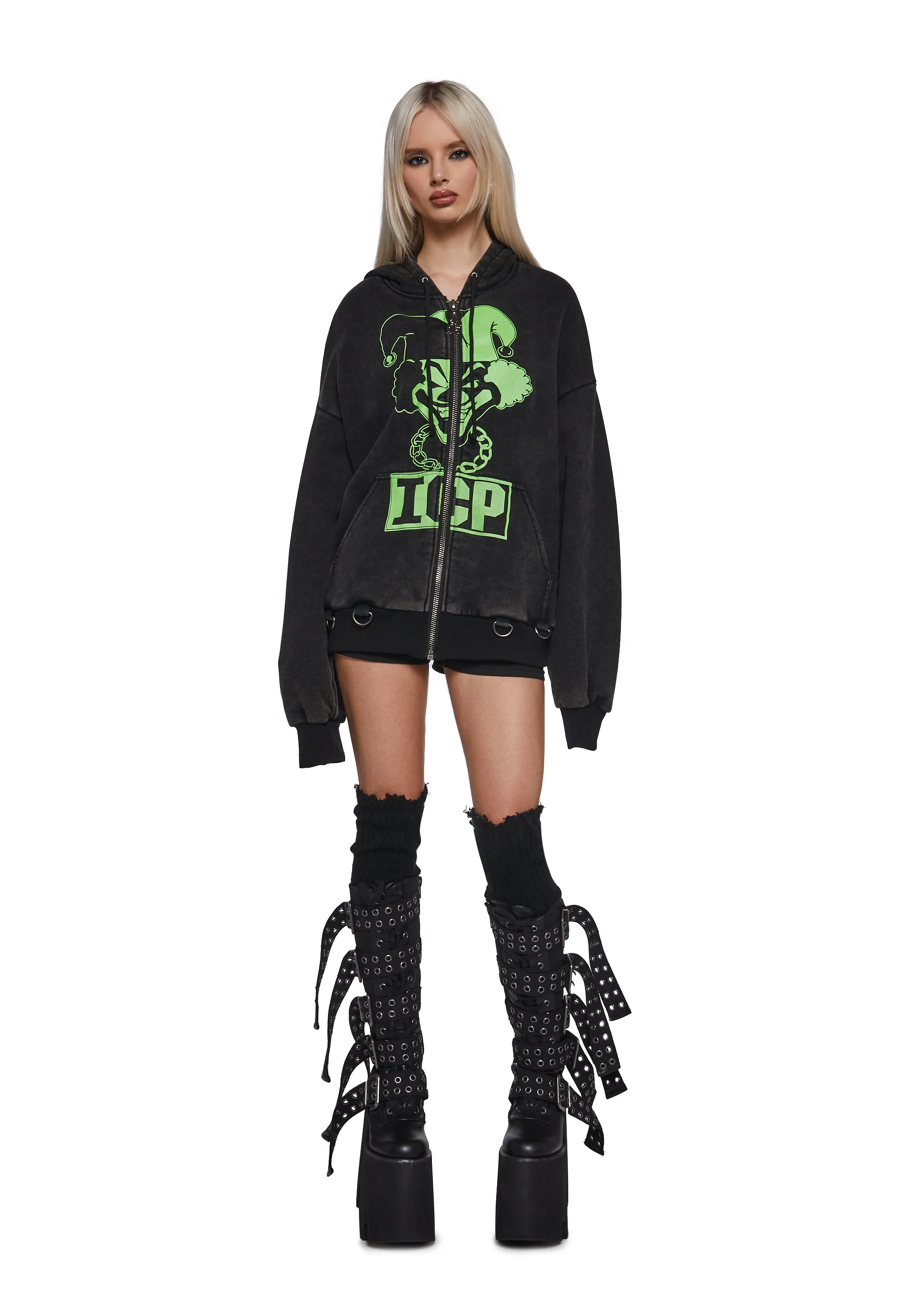 Glow In The Dark Juggla Washed Hoodie - Image 2