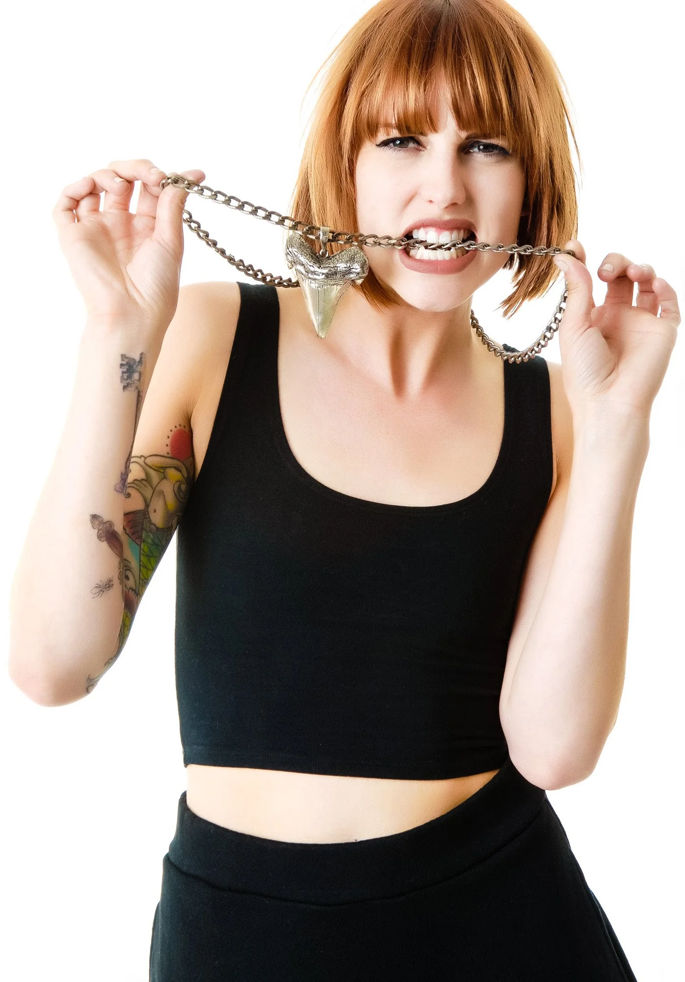Oversized Shark Tooth Necklace - Gold - Image 3
