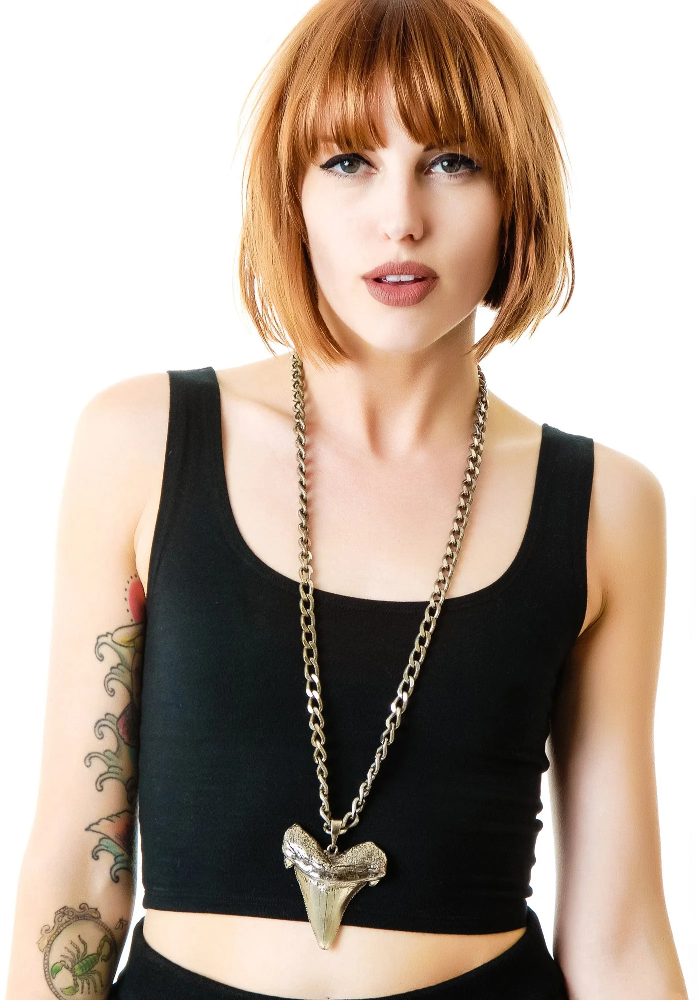 Oversized Shark Tooth Necklace - Gold - Image 4