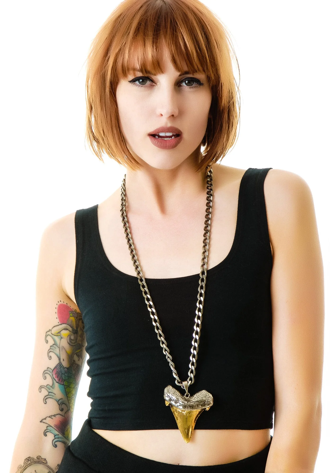 Oversized Shark Tooth Necklace - Gold - Image 7