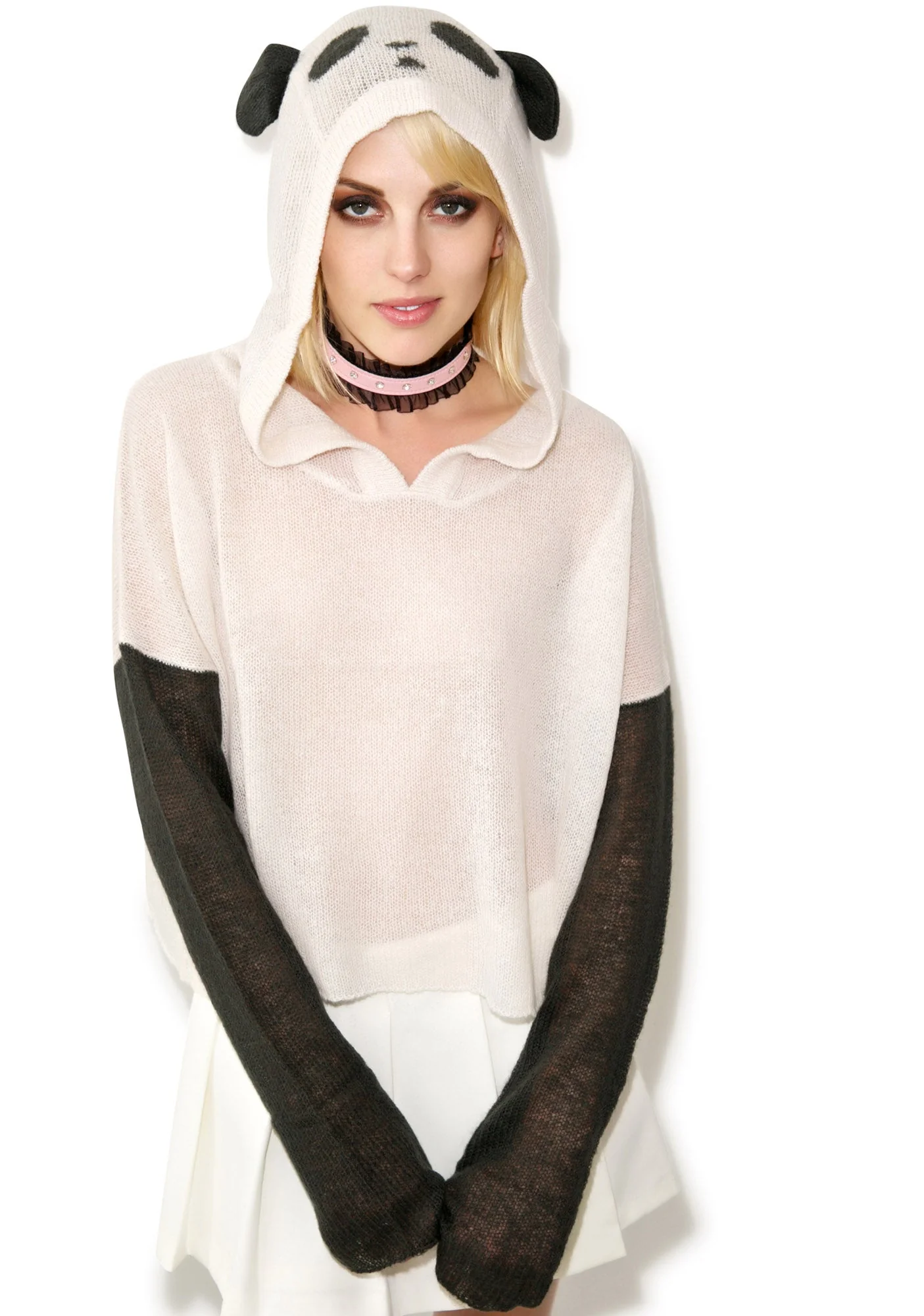 Panda Face Hooded Billy - Light Pink - Image 10