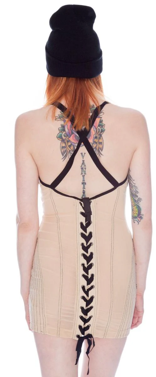 Panel Dress - Light Brown - Image 2