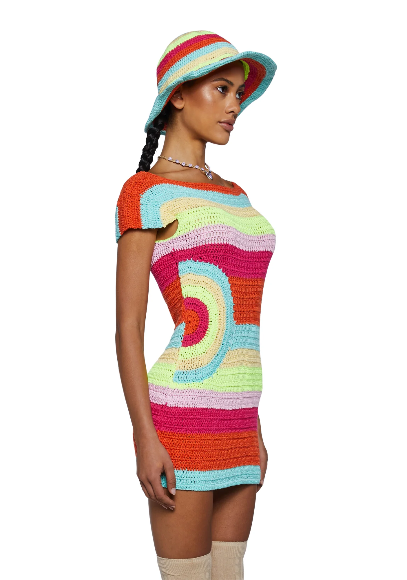 Parklife Crochet Low Back Mini Dress - Image 3