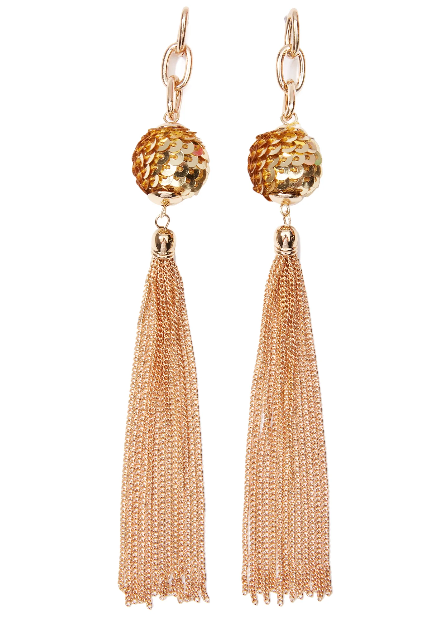Party Princess Sequin Fringe Earrings - Image 3