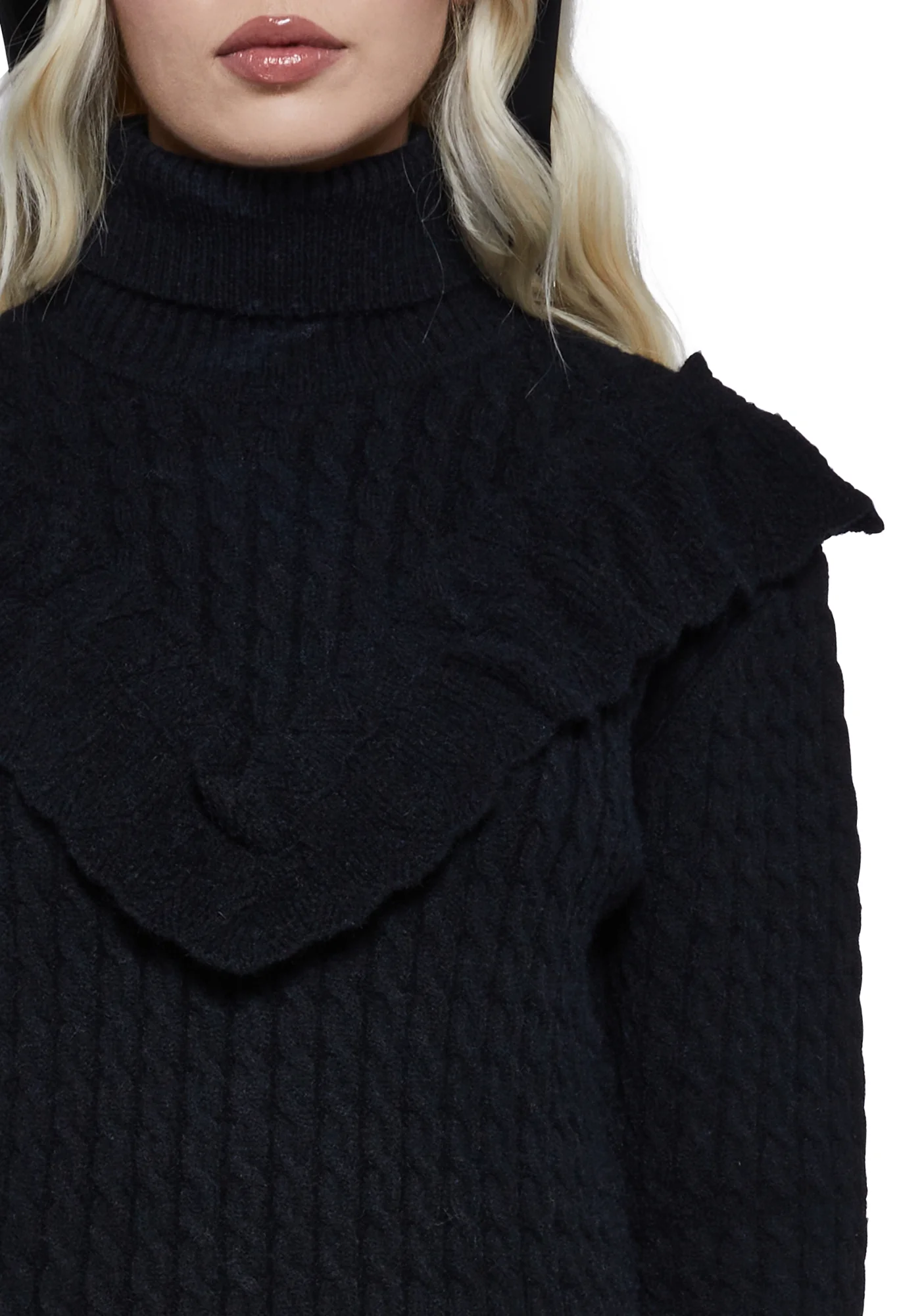 Pastel Ambitions Cable Knit Sweater - Black - Image 5