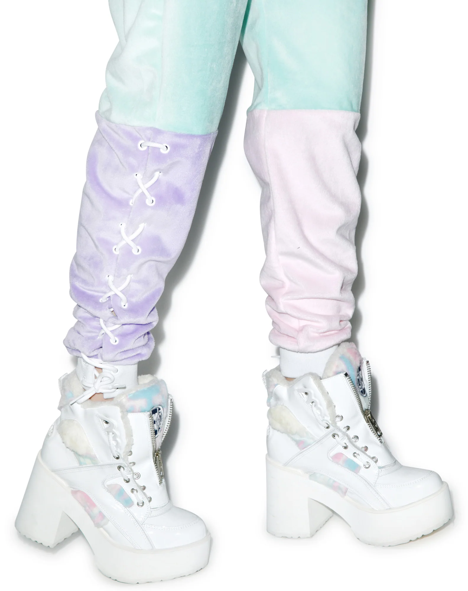 Pastel Faux Fur Joggers - Image 3