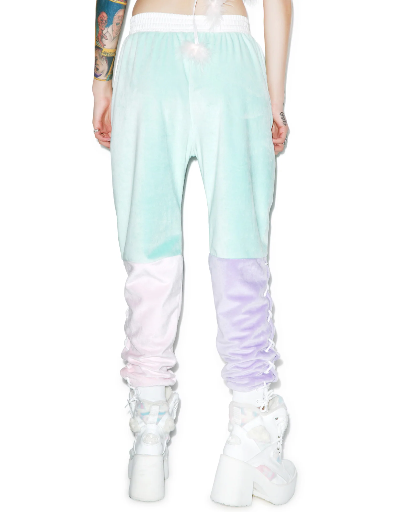 Pastel Faux Fur Joggers - Image 4