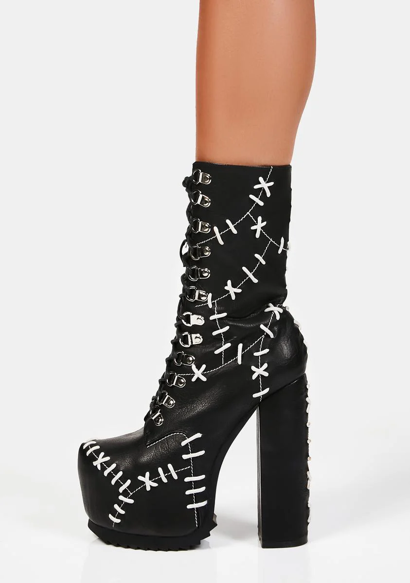 Patch Me Up Lace Up Boots - Image 2