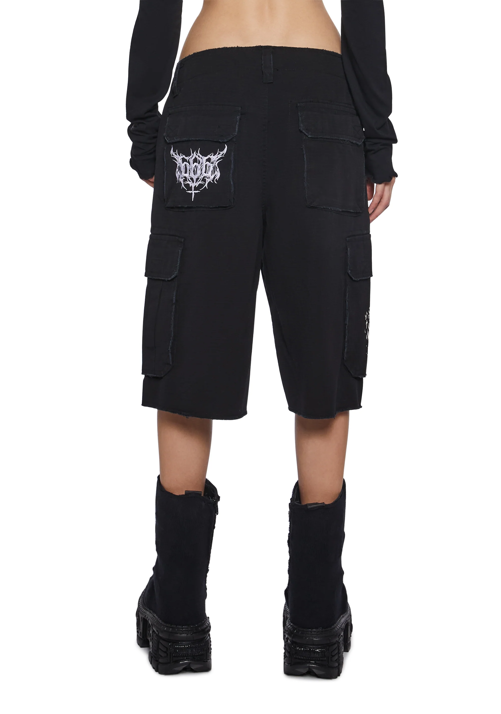 Goth Journal Distressed Shorts - Image 5