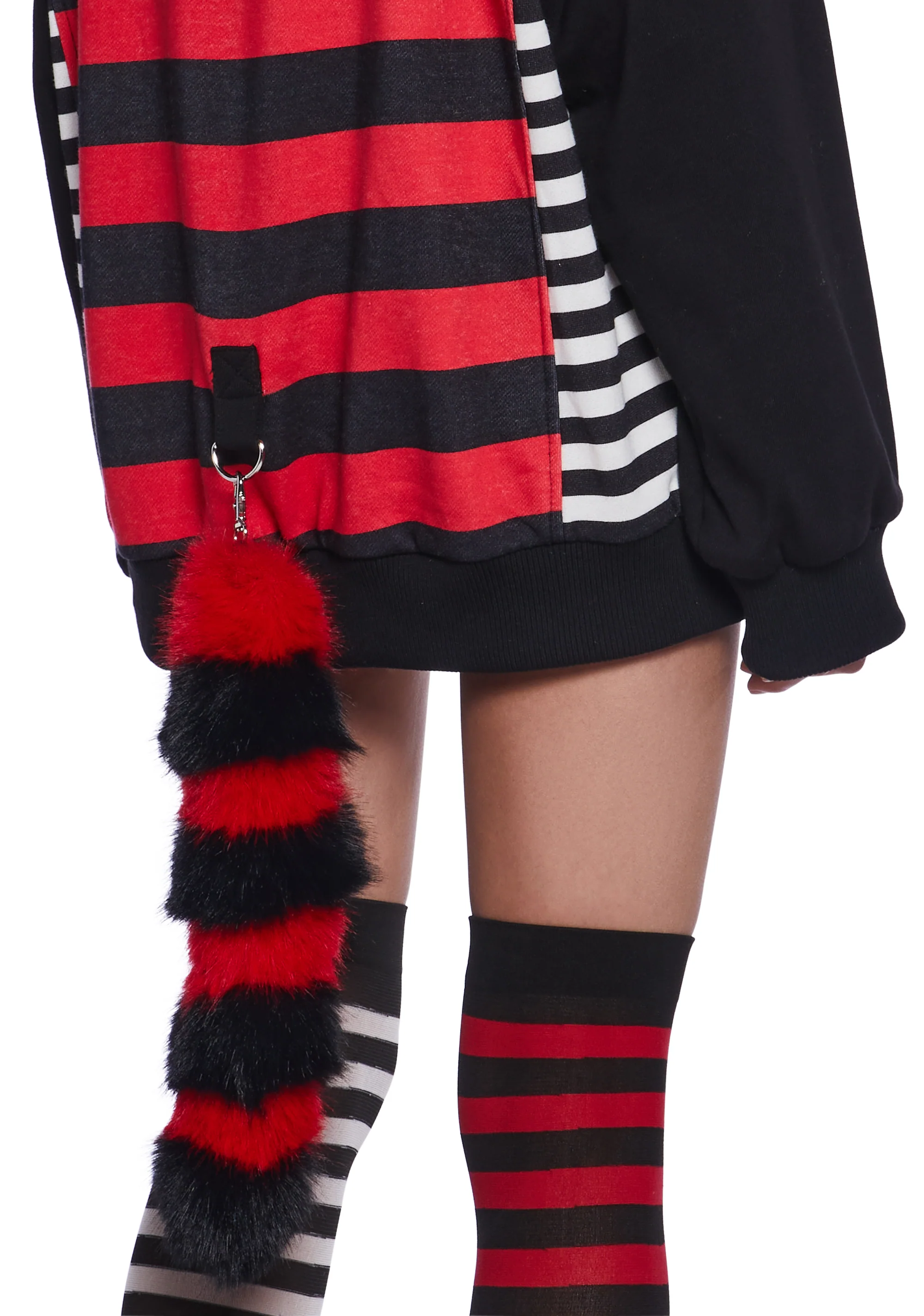 Stripes And Tails Oversized Graphic Hoodie - Image 2