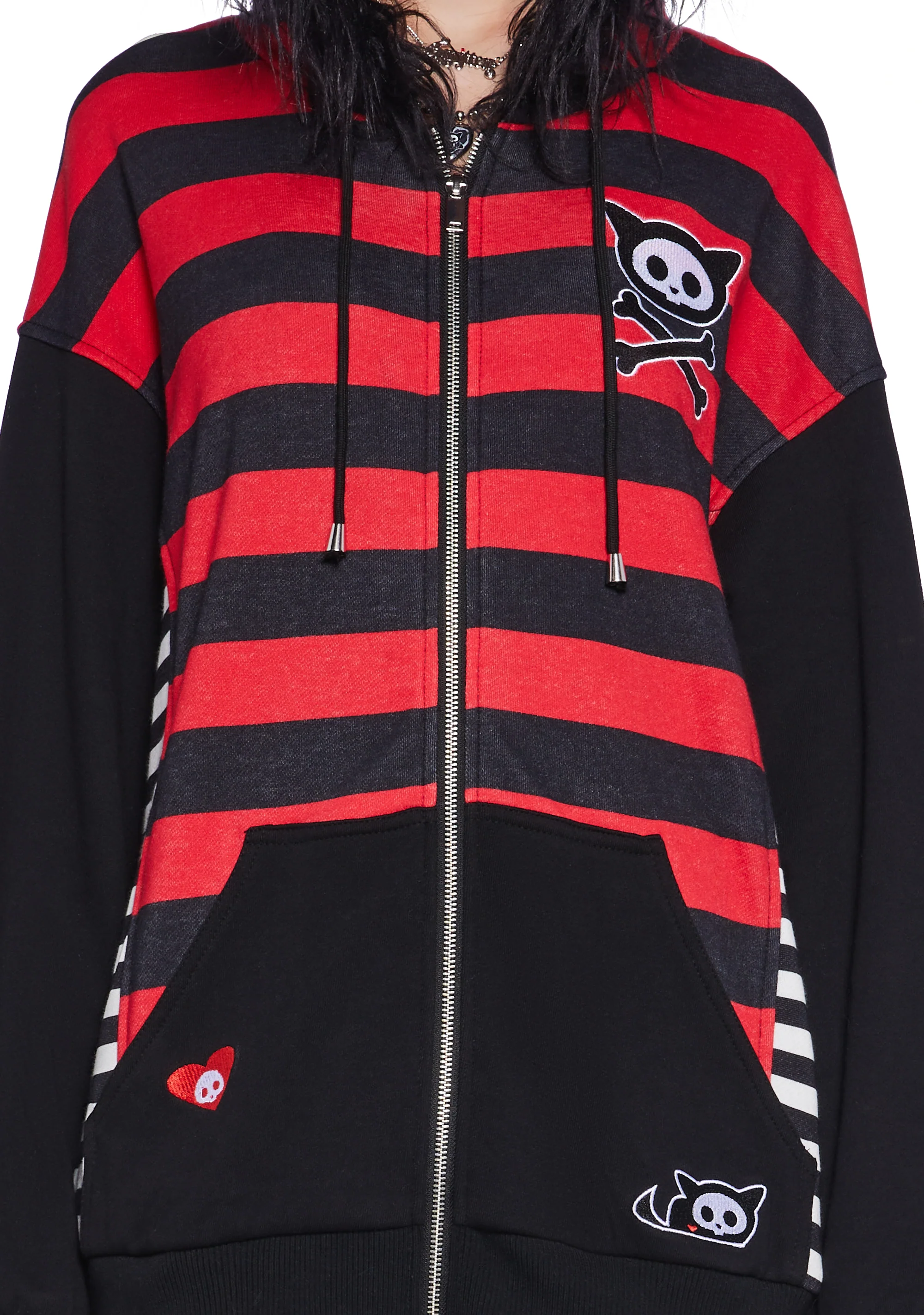 Stripes And Tails Oversized Graphic Hoodie - Image 6
