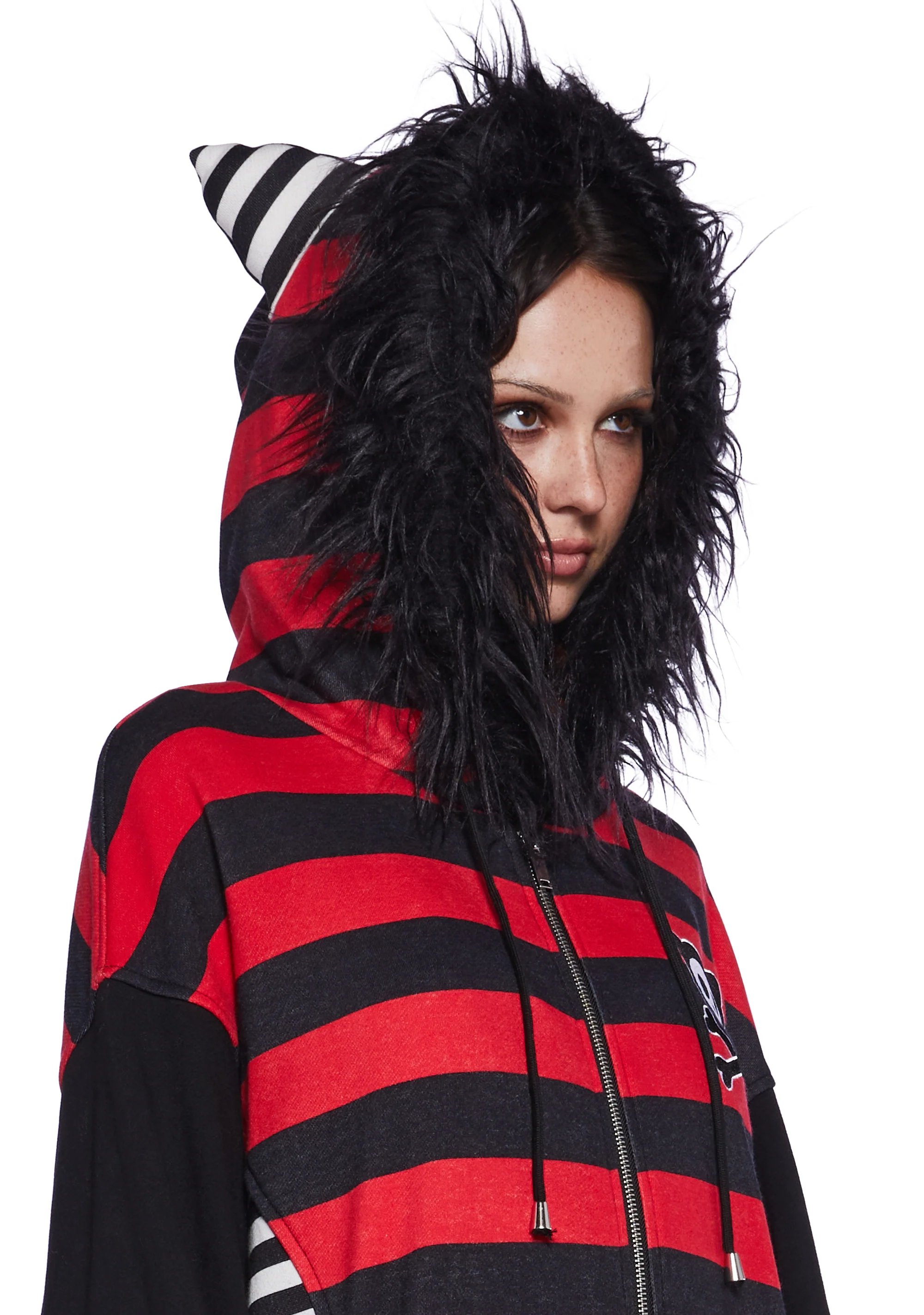 Stripes And Tails Oversized Graphic Hoodie - Image 7