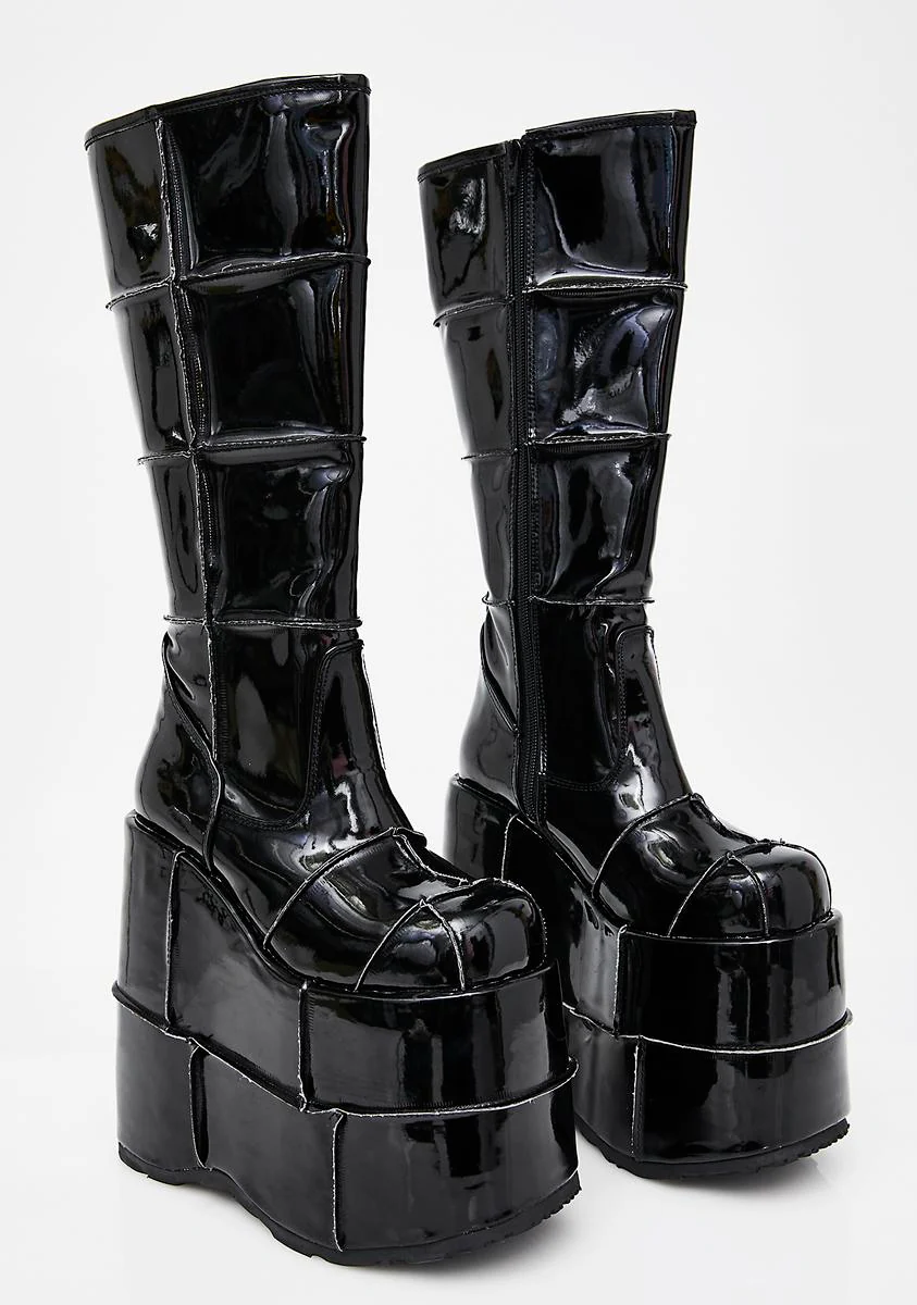 Stack-301 Unisex Platform Knee High Boots - Image 4