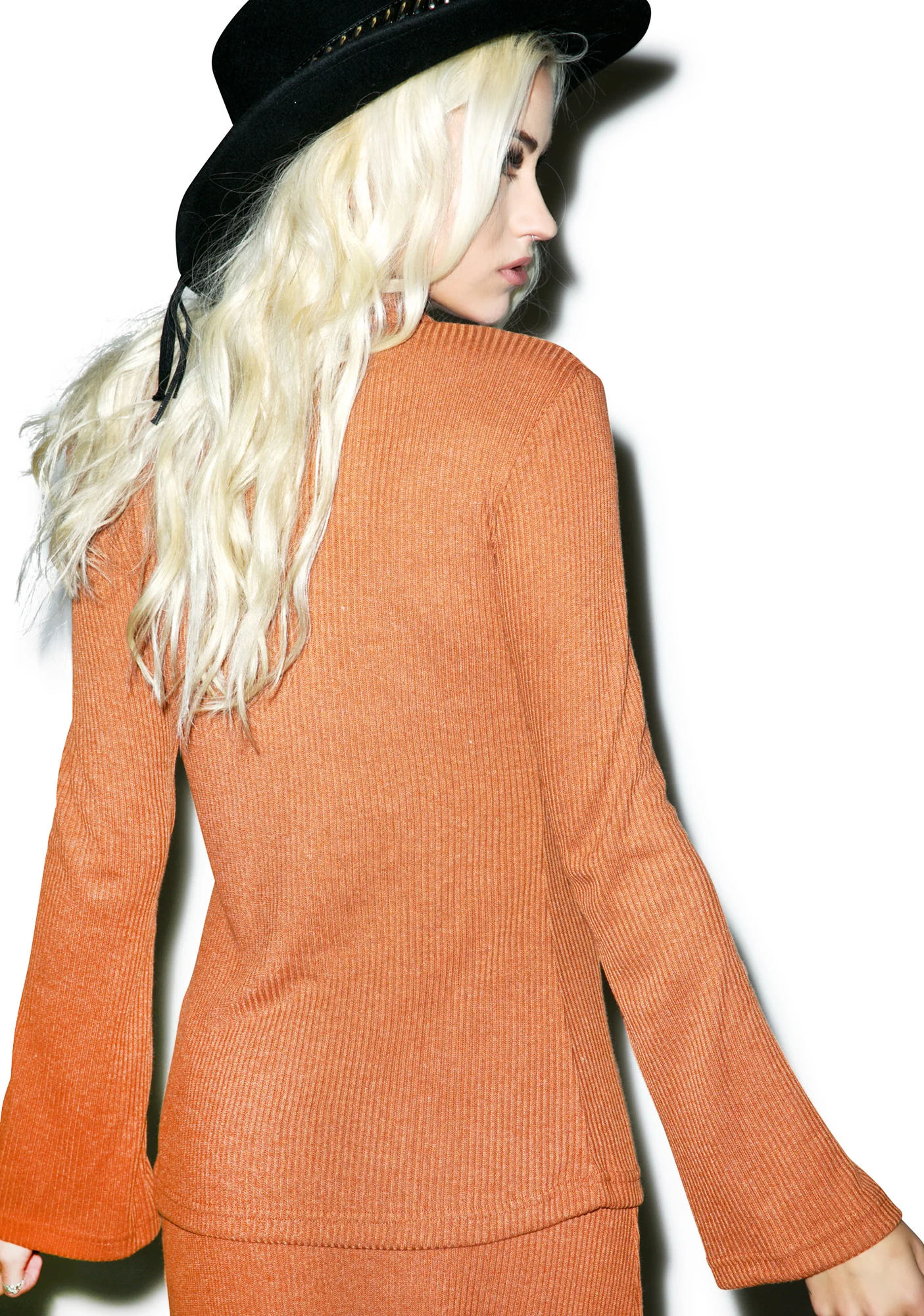 Patti Rib Flare Sleeve Top - Image 4