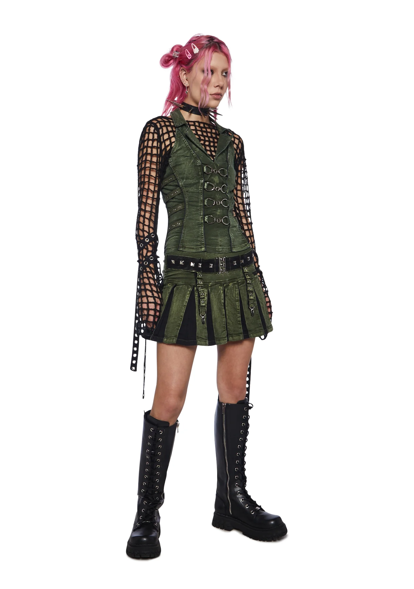 Peace Corset Vest - Green - Image 2