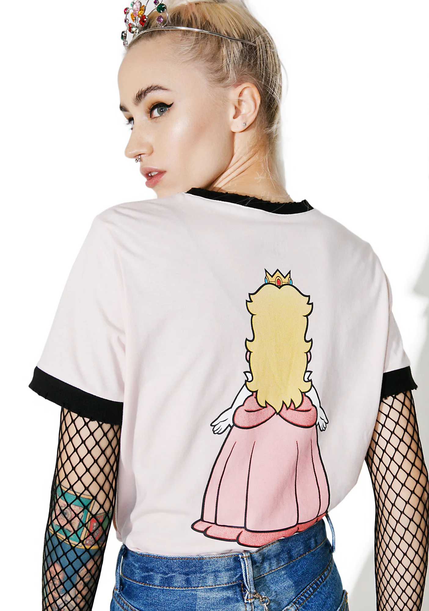 Peachy Royalty Ringer Tee - Image 2