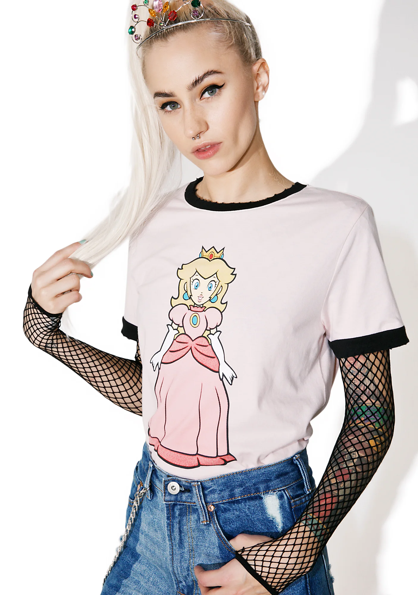 Peachy Royalty Ringer Tee - Image 4