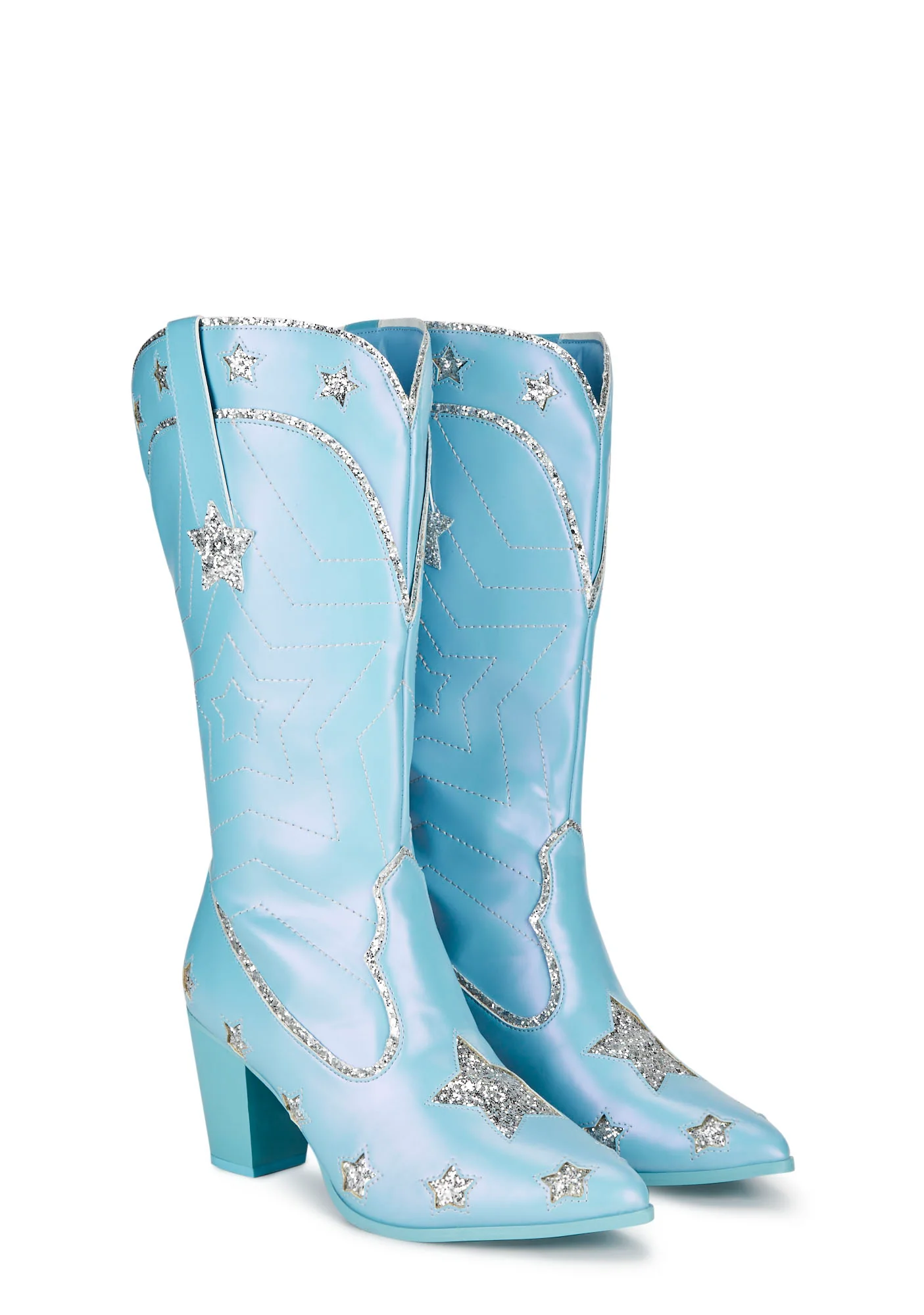 Pearl Star Space Cowgirl Boots - Blue - Image 3