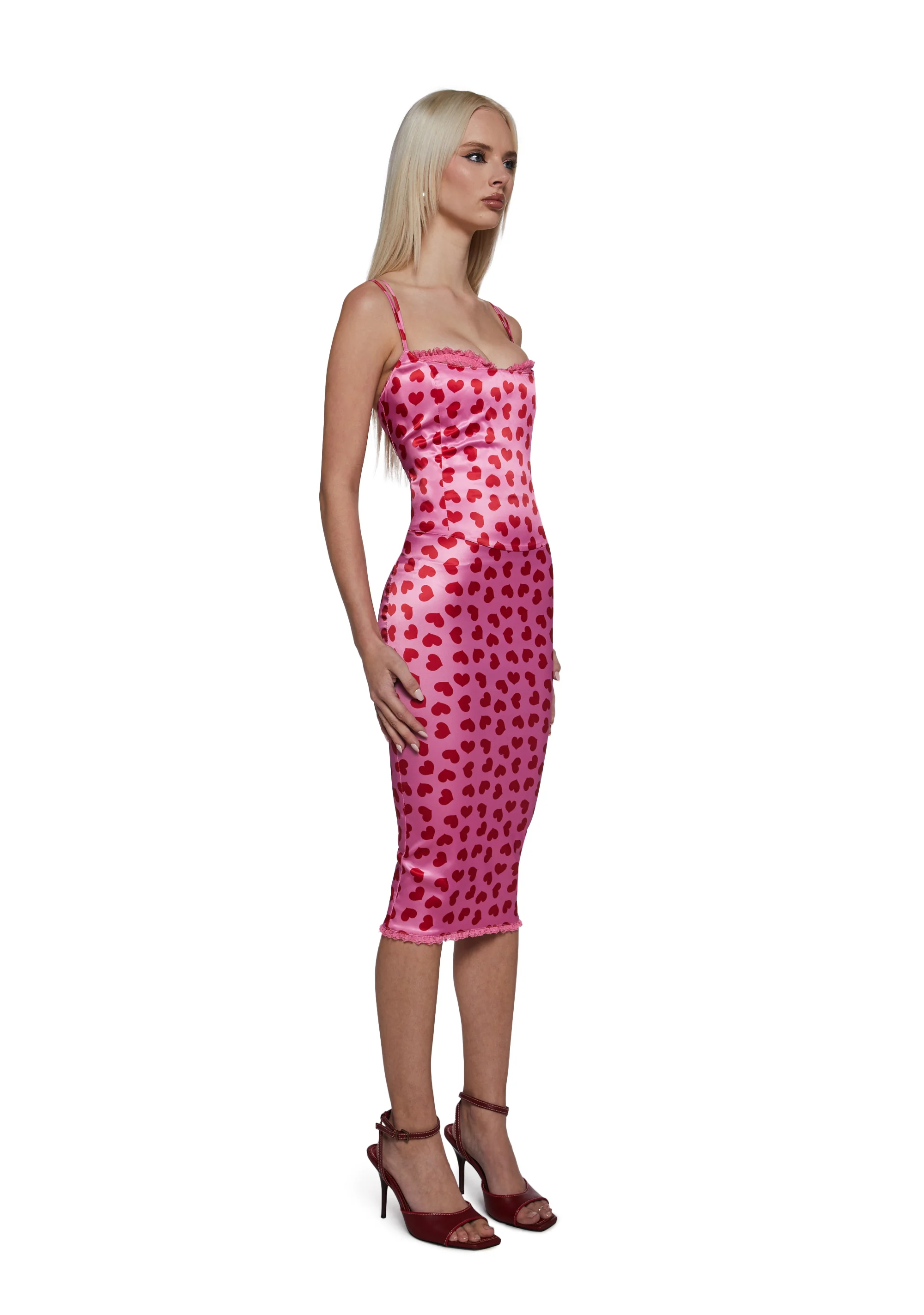 Loyal Maneater Midi Dress - Pink - Image 3