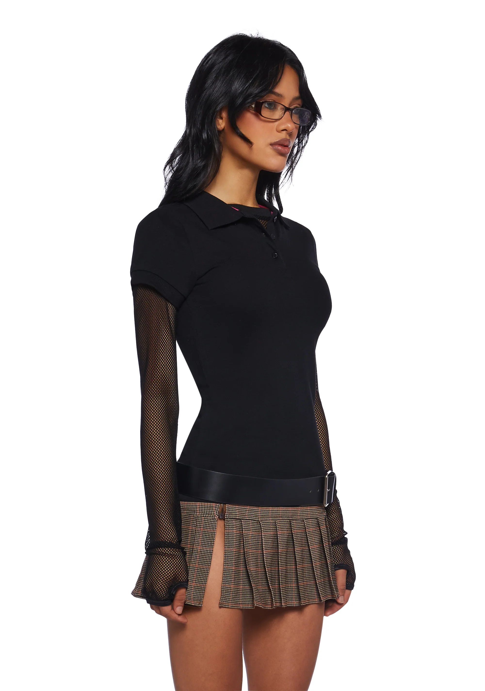 Perfectly Preppy Short Sleeve Top - Black - Image 3