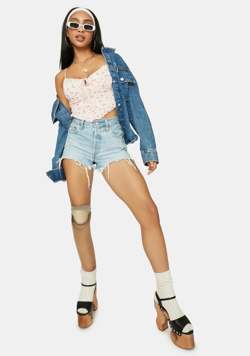 Petal Now Forever Floral Ruched Crop Top - Image 3