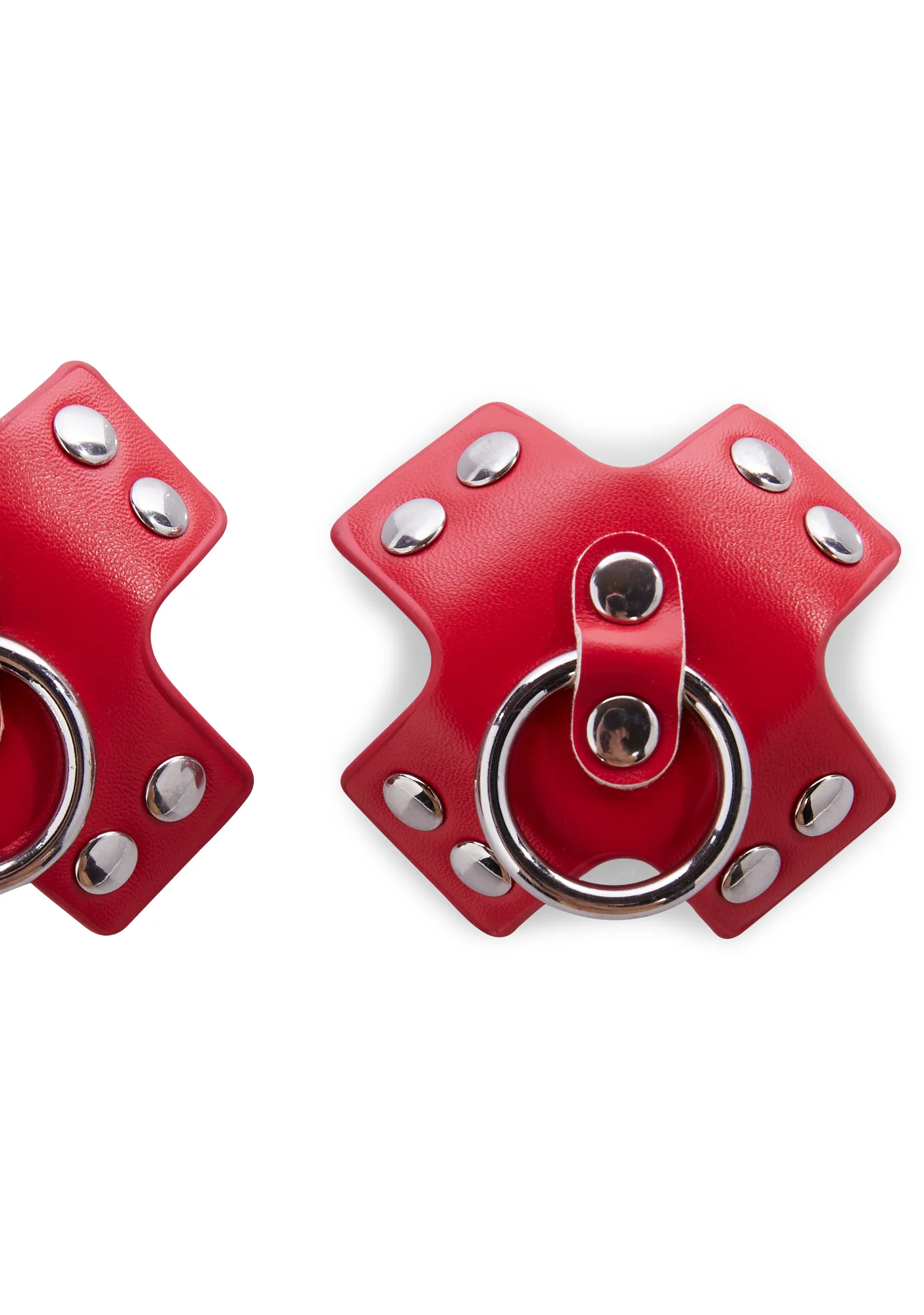 Pierced N' Punked Cross Pasties - Red - Image 2