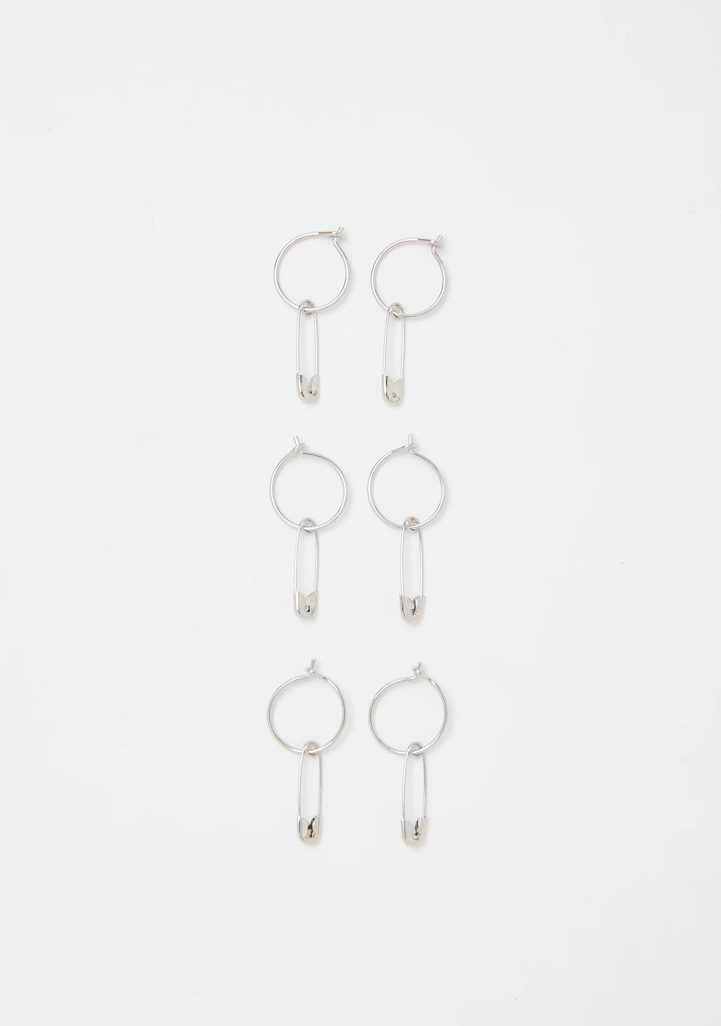Piercing Thoughts Safety Pin Hoop Set - Image 2