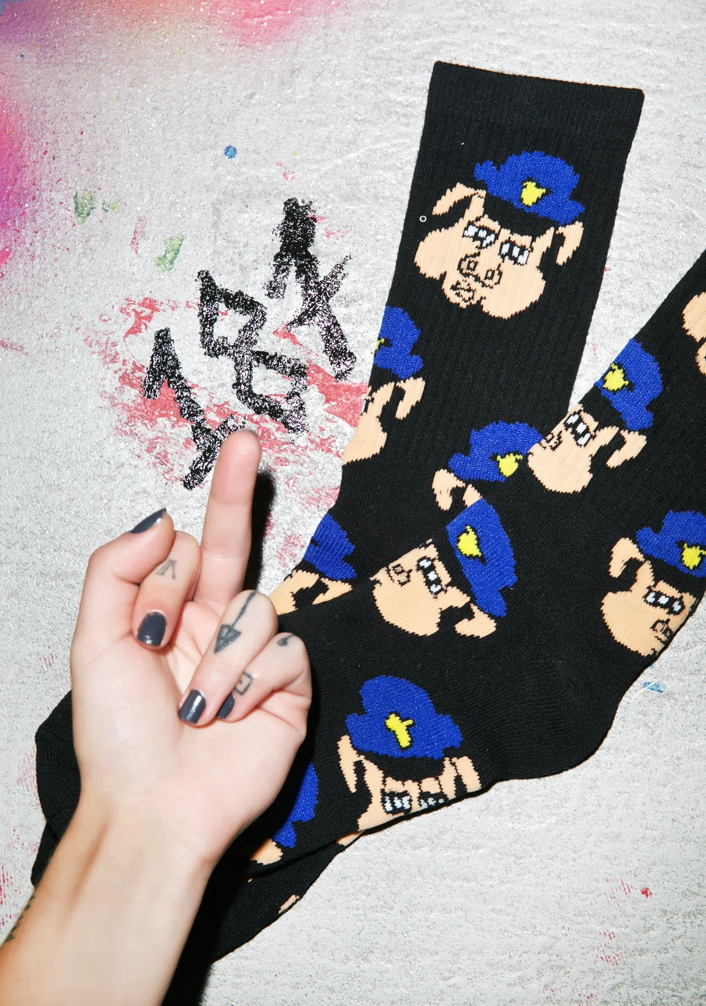 Pig Cop Socks - Black - Image 10