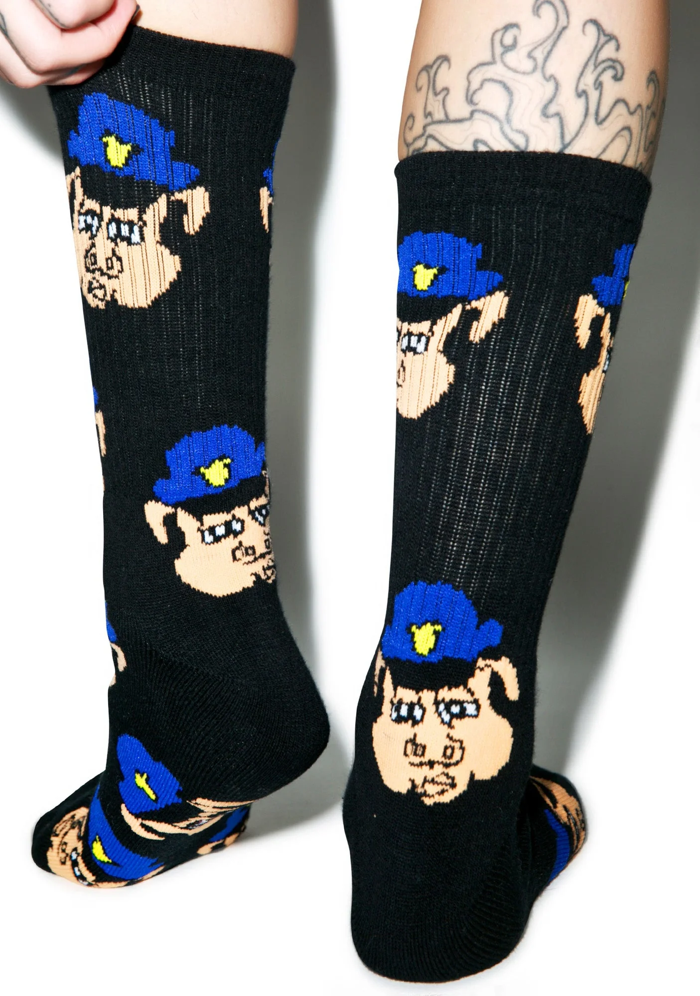 Pig Cop Socks - Black - Image 5
