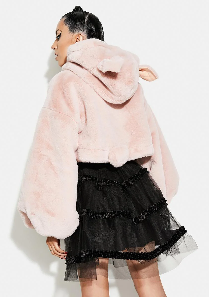 Pink Cat Ears Short Coat - Image 4