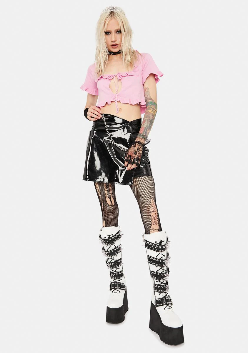Pink Ruffled Knit Top - Image 3