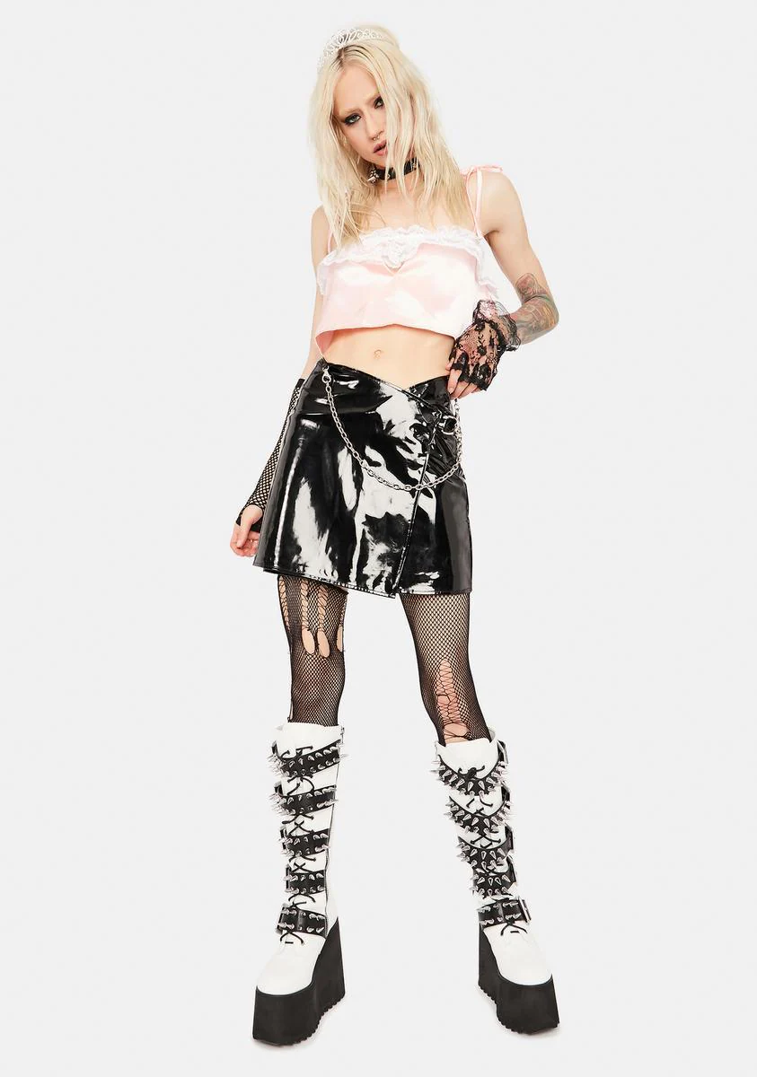 Pink Satin Crop Top - Image 3