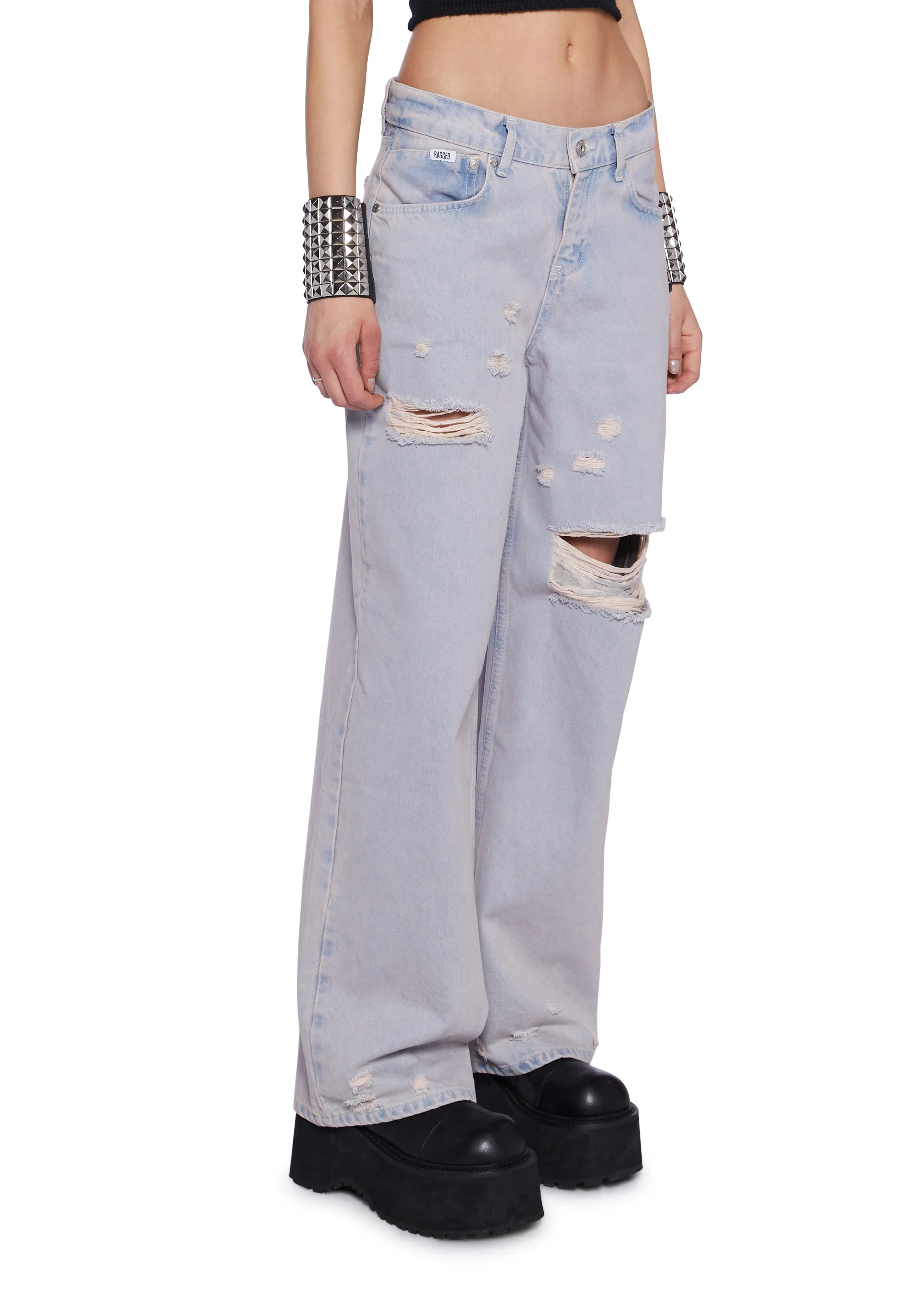Pink Wash Distressed Release Jeans - Image 4