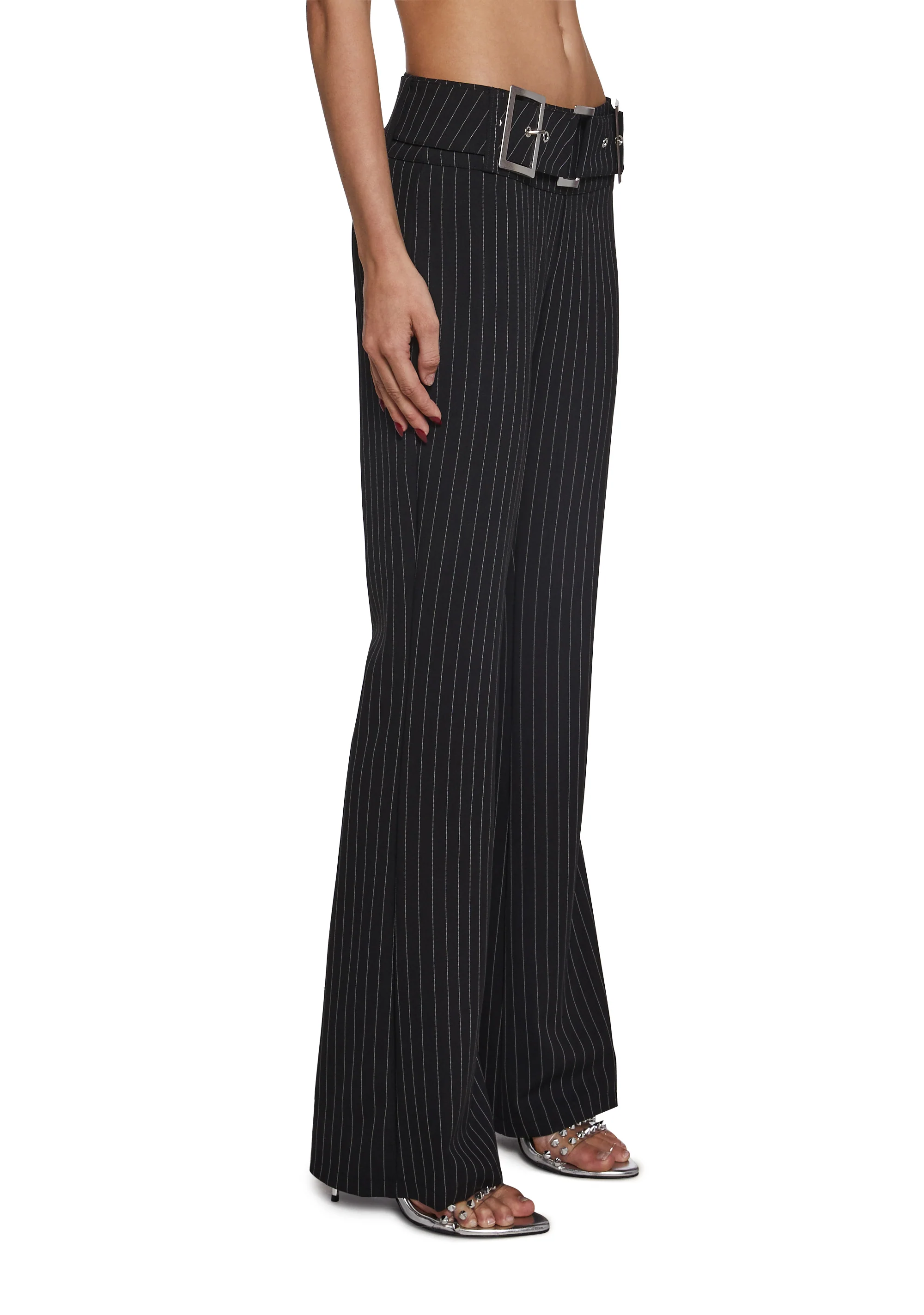 Pinstripe Low Rise Slacks - Image 3
