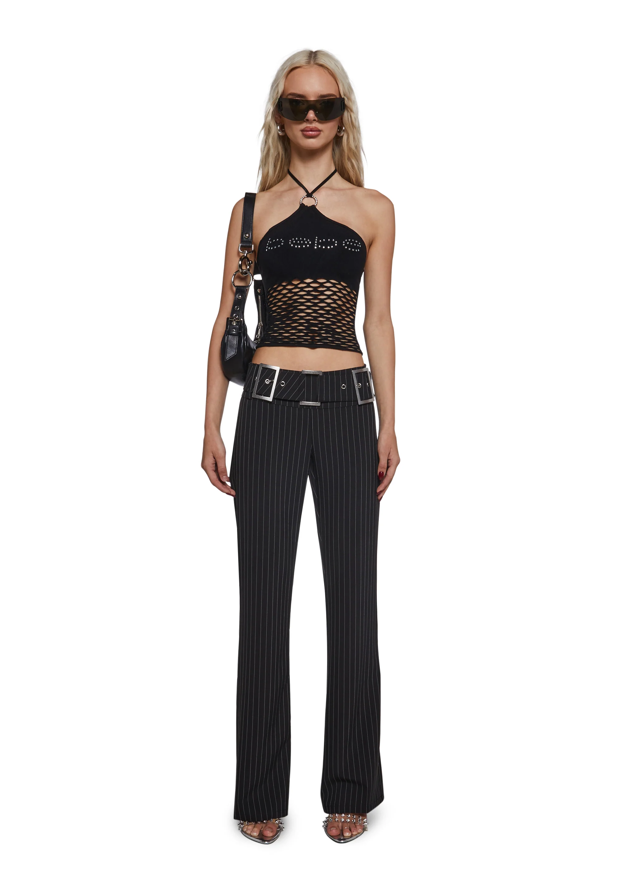 Pinstripe Low Rise Slacks - Image 7