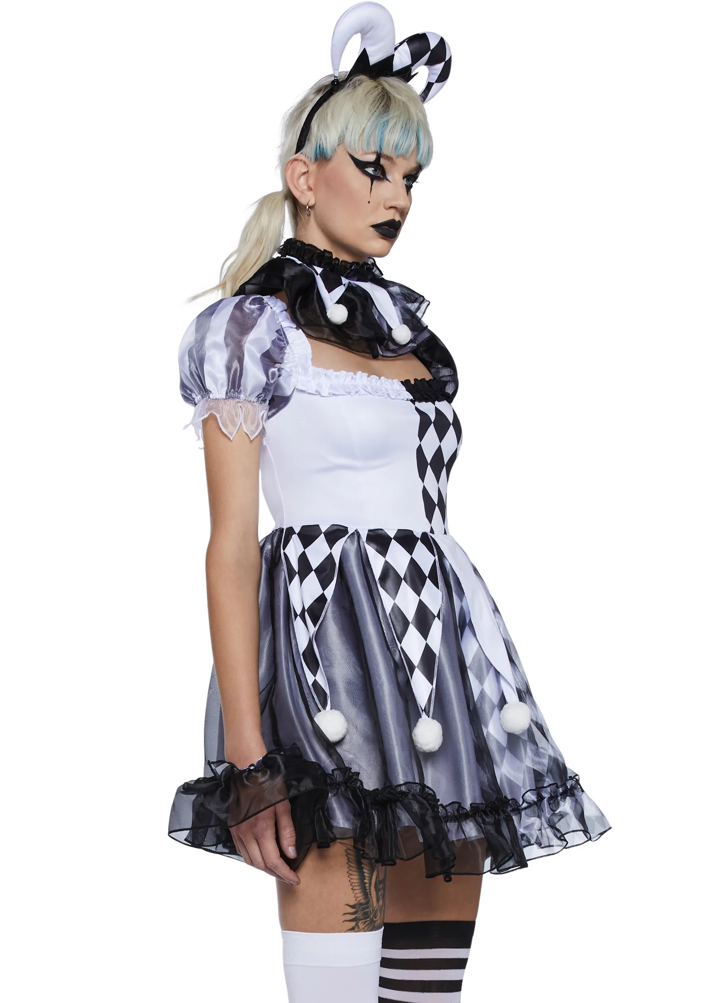 Pinwheel Fantasy Jester Costume - Black - Image 3