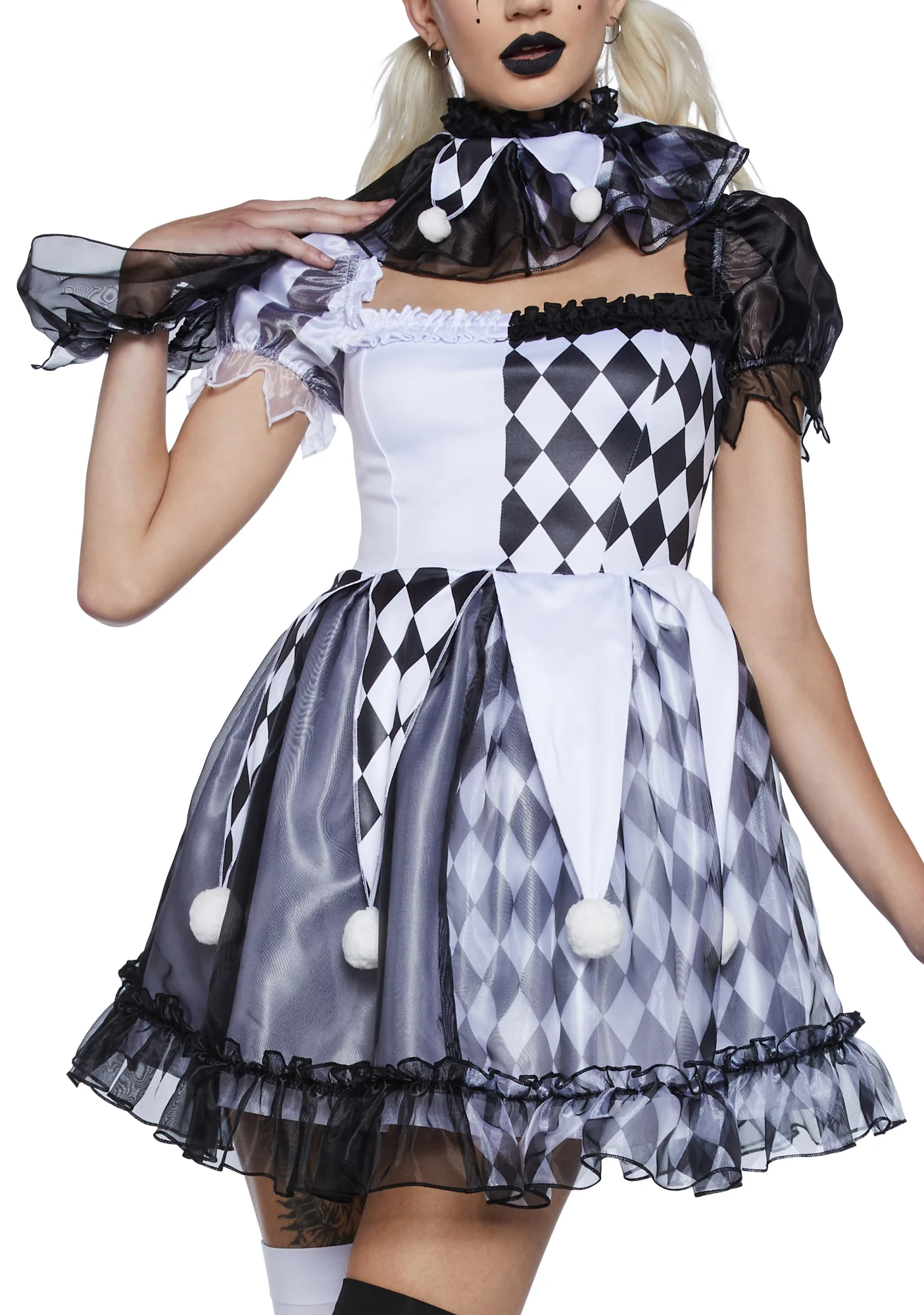 Pinwheel Fantasy Jester Costume - Black - Image 6