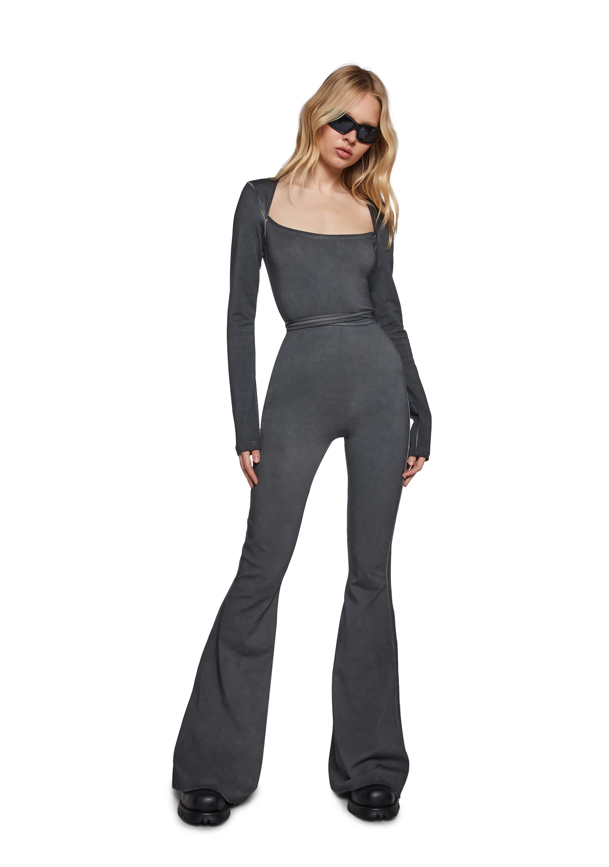 Pitch Open Back Jumpsuit - Gray - Image 2