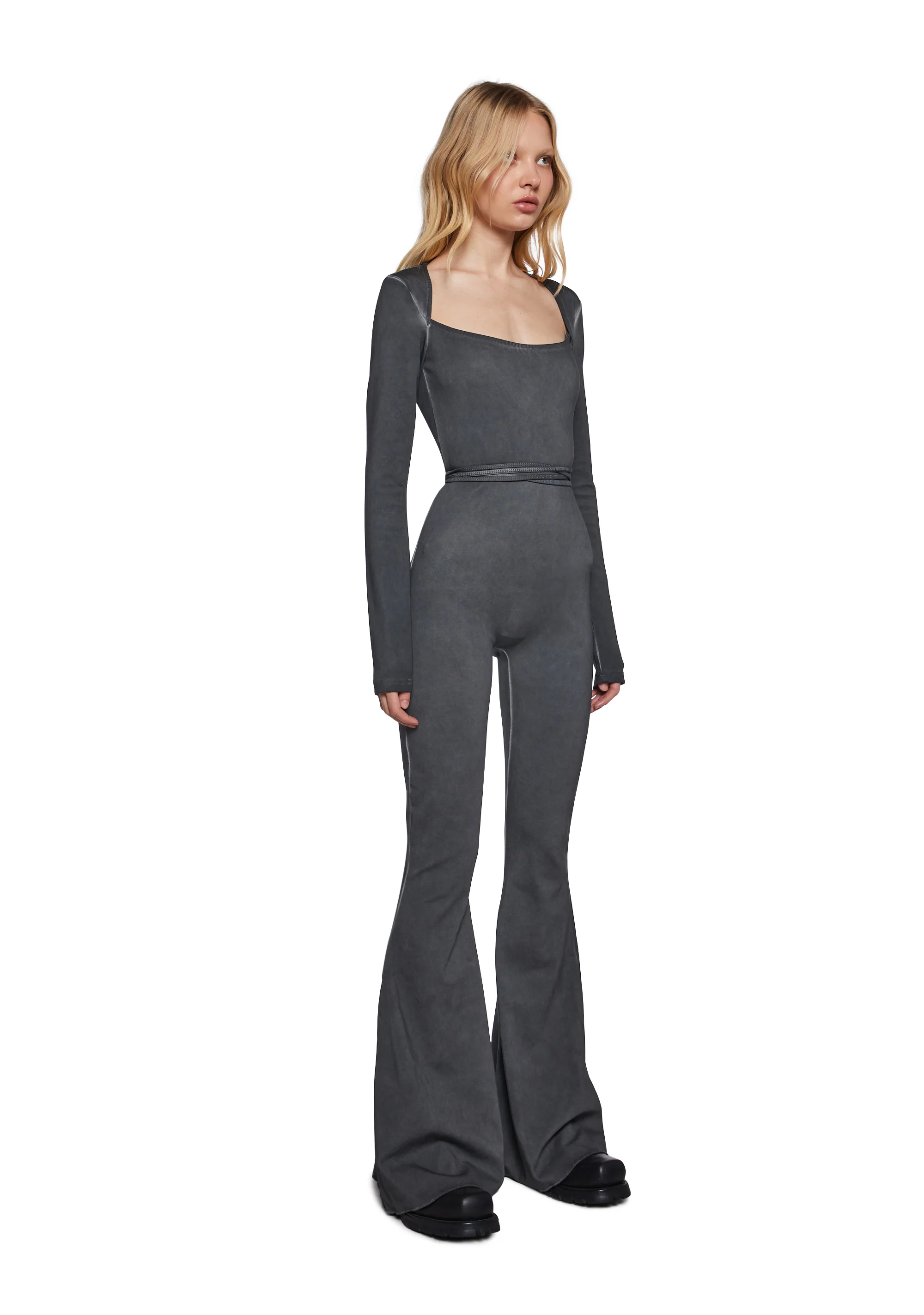Pitch Open Back Jumpsuit - Gray - Image 3