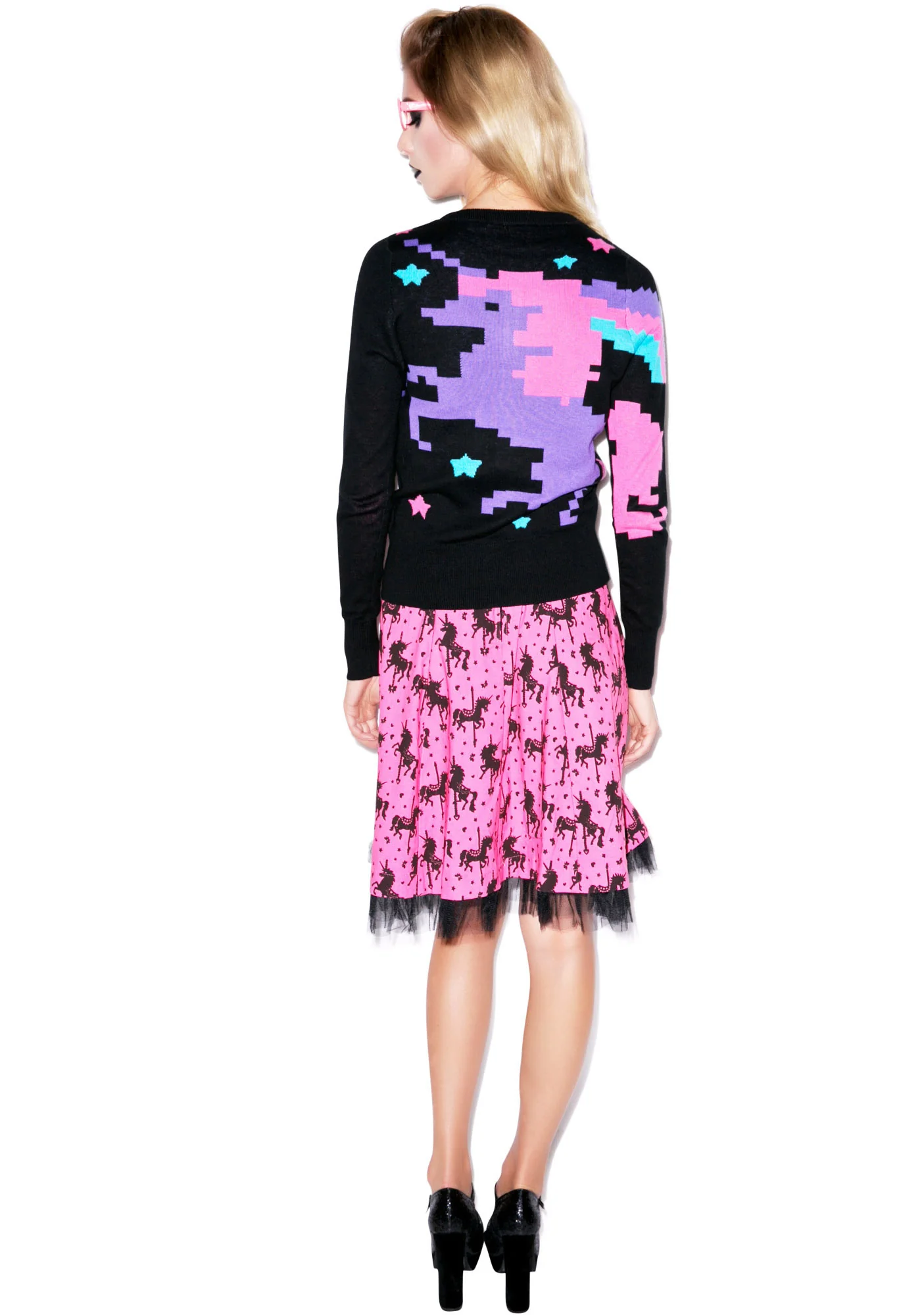 Pixel Unicorn Knit In Cardigan - Image 3