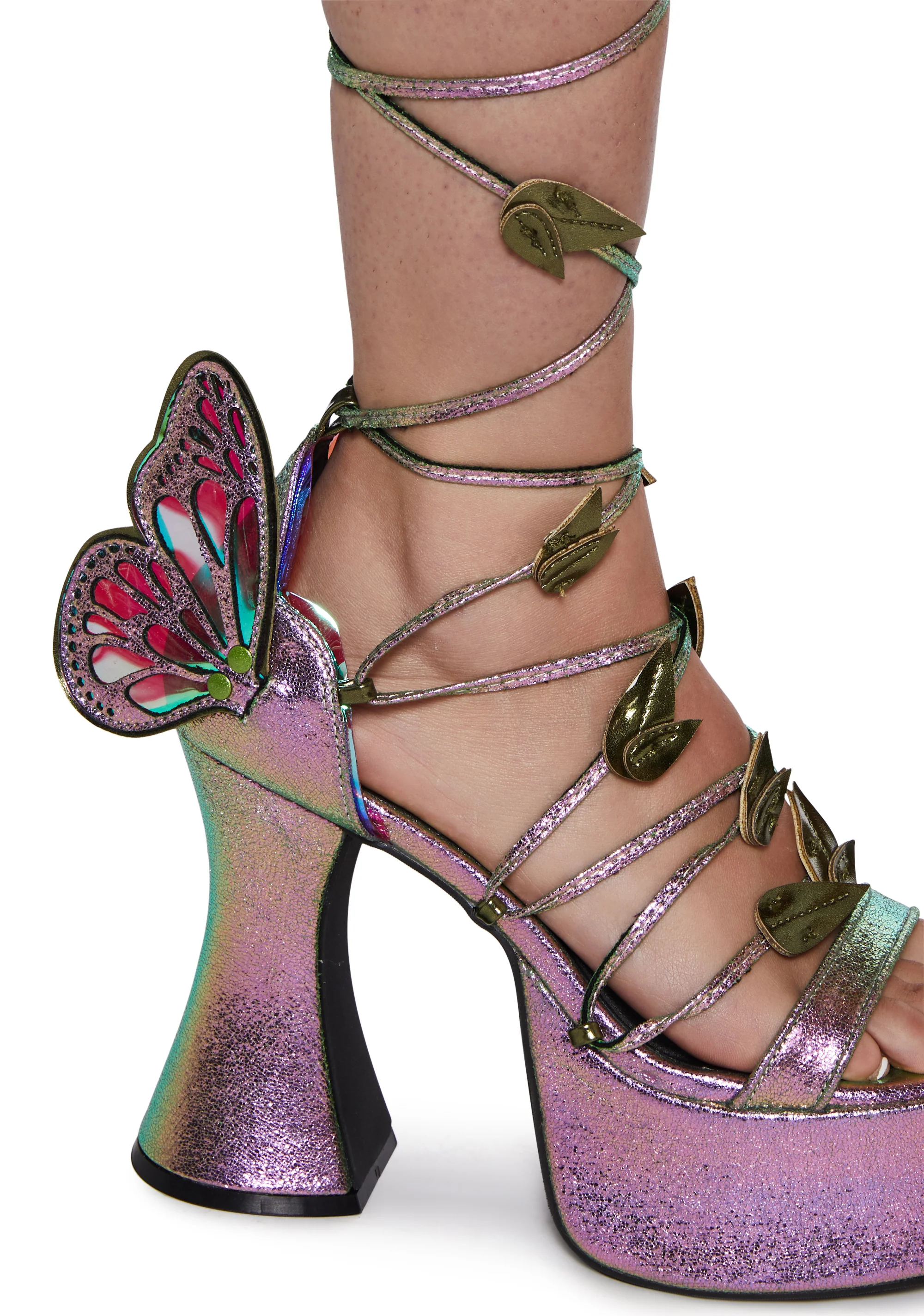 Pixie Queen Butterfly Lace Up Heels - Image 2